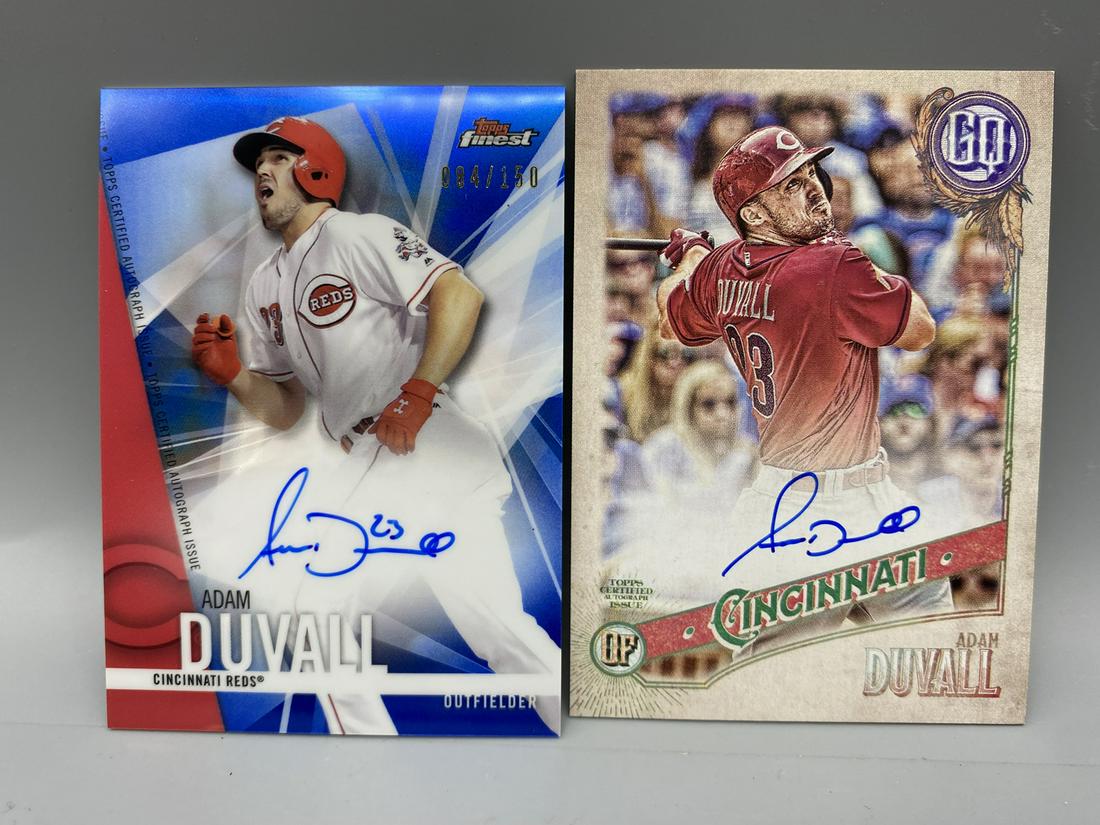 Adam Duvall Cincinnati Reds Auto Card - 2 Card Lot: Adam Duvall Cincinnati Reds Auto Card - 2 Card Lot