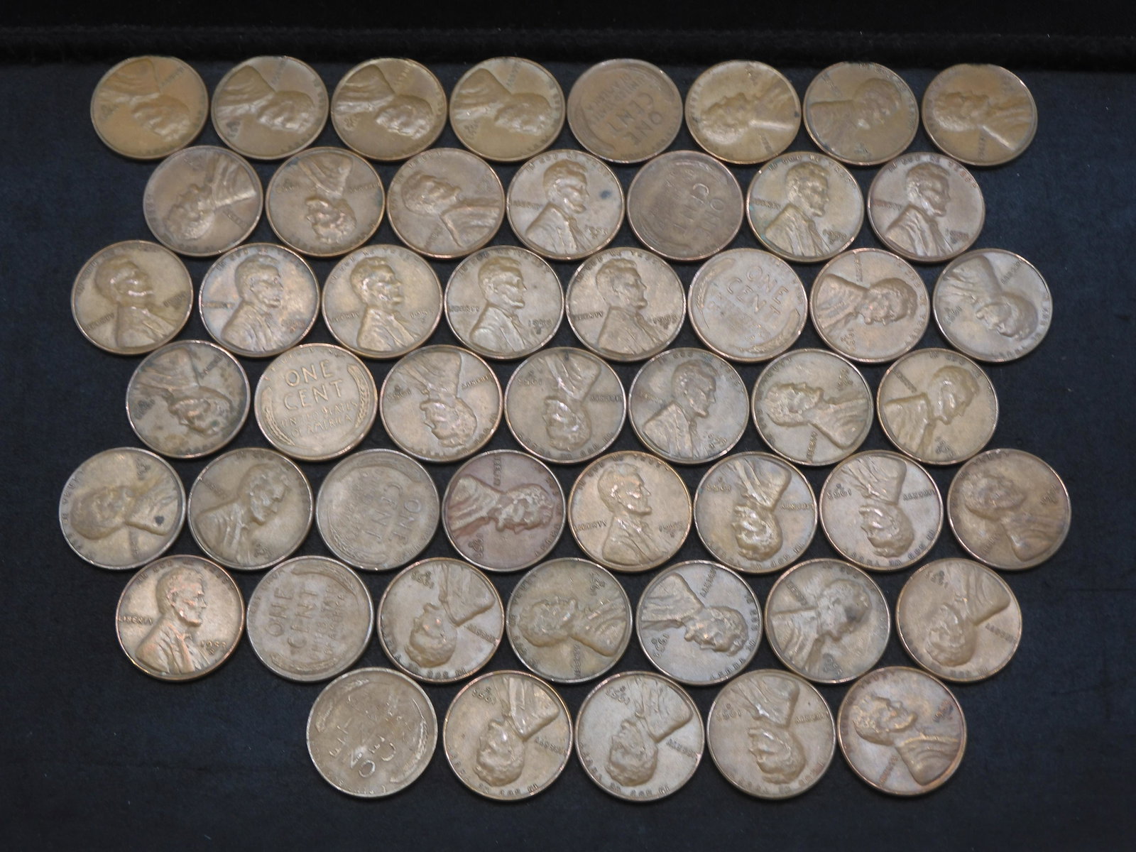 Two (50) coin rolls Lincoln Wheat S Mint:  1951-S and 1953-S.  Circulated. (1 of 7)