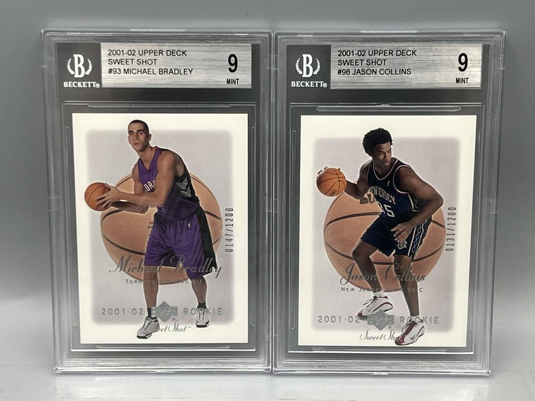 2001-02 Upper Deck Sweet Shot Michael Bradley RC #93 BGS Mint 9 & Jason Collins RC #98 Mint 9 - Both (1 of 2)