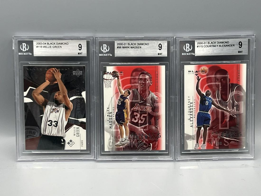 Lot of (3) Upper Deck Black Diamond RC's All Graded BGS Mint 9 - Willie Green: Lot of (3) Upper Deck Black Diamond RC's All Graded BGS Mint 9 - Willie Green