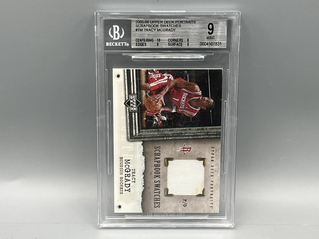 2005-06 Upper Deck Portraits Scrapbook Swatches Tracy McGrady BGS Mint 9: 2005-06 Upper Deck Portraits Scrapbook Swatches Tracy McGrady BGS Mint 9