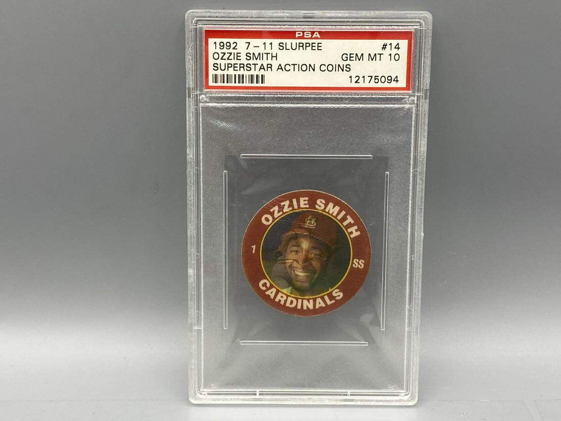 1992 7-11 Slurpee Ozzie Smith Superstar Action Coins #14 PSA Gem Mint 10 (1 of 2)