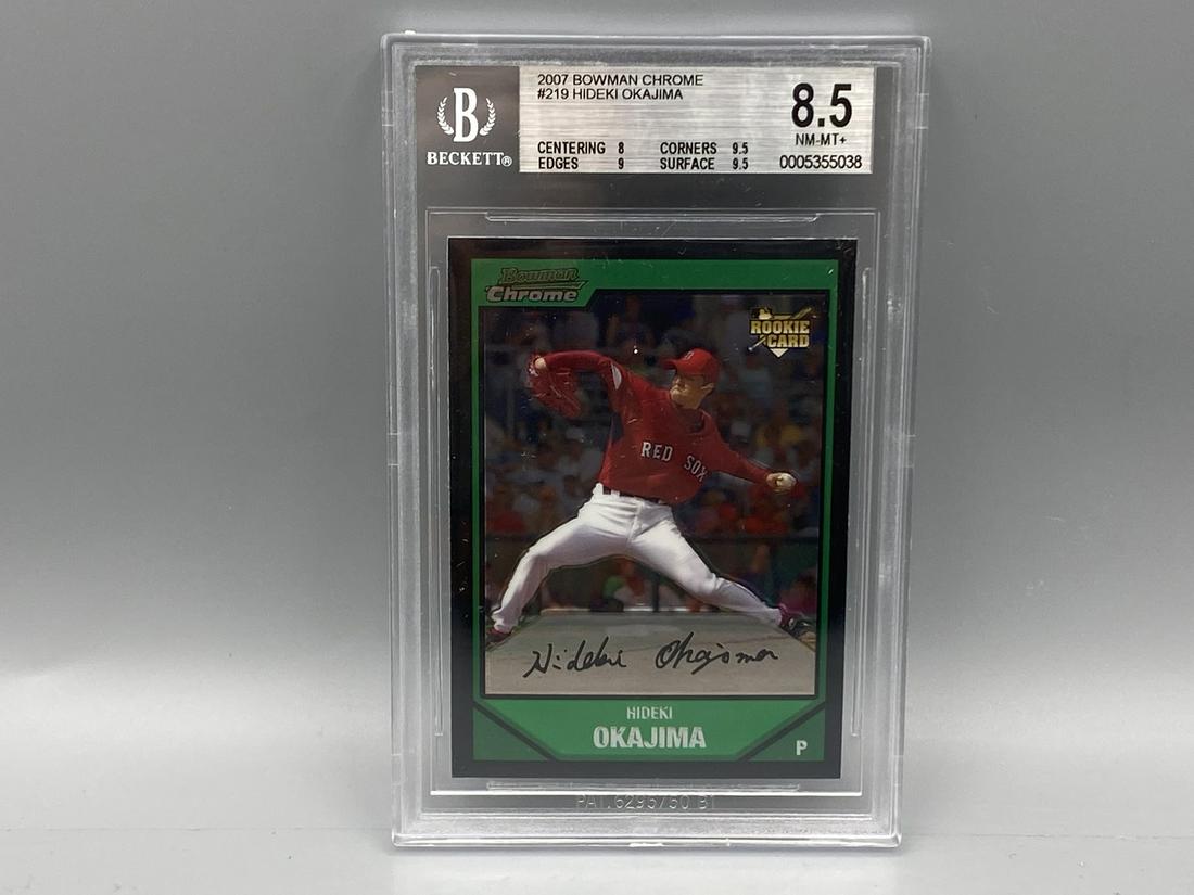 2007 Bowman Chrome Hideki Okajima RC #219 BGS NM-MT+ 8.5 (1 of 2)