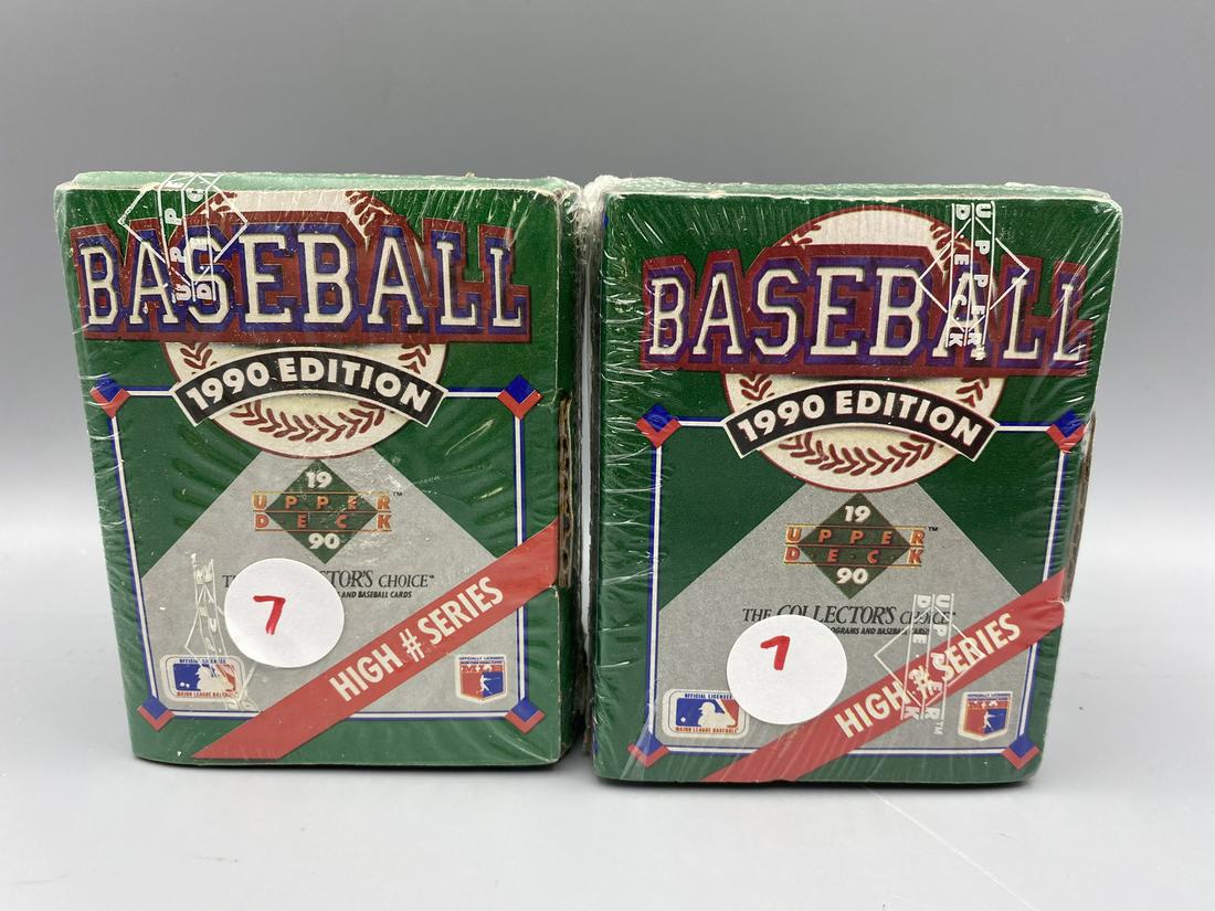 Lot of (2) 1990 Upper Deck High # Series Sealed Sets (1 of 2)