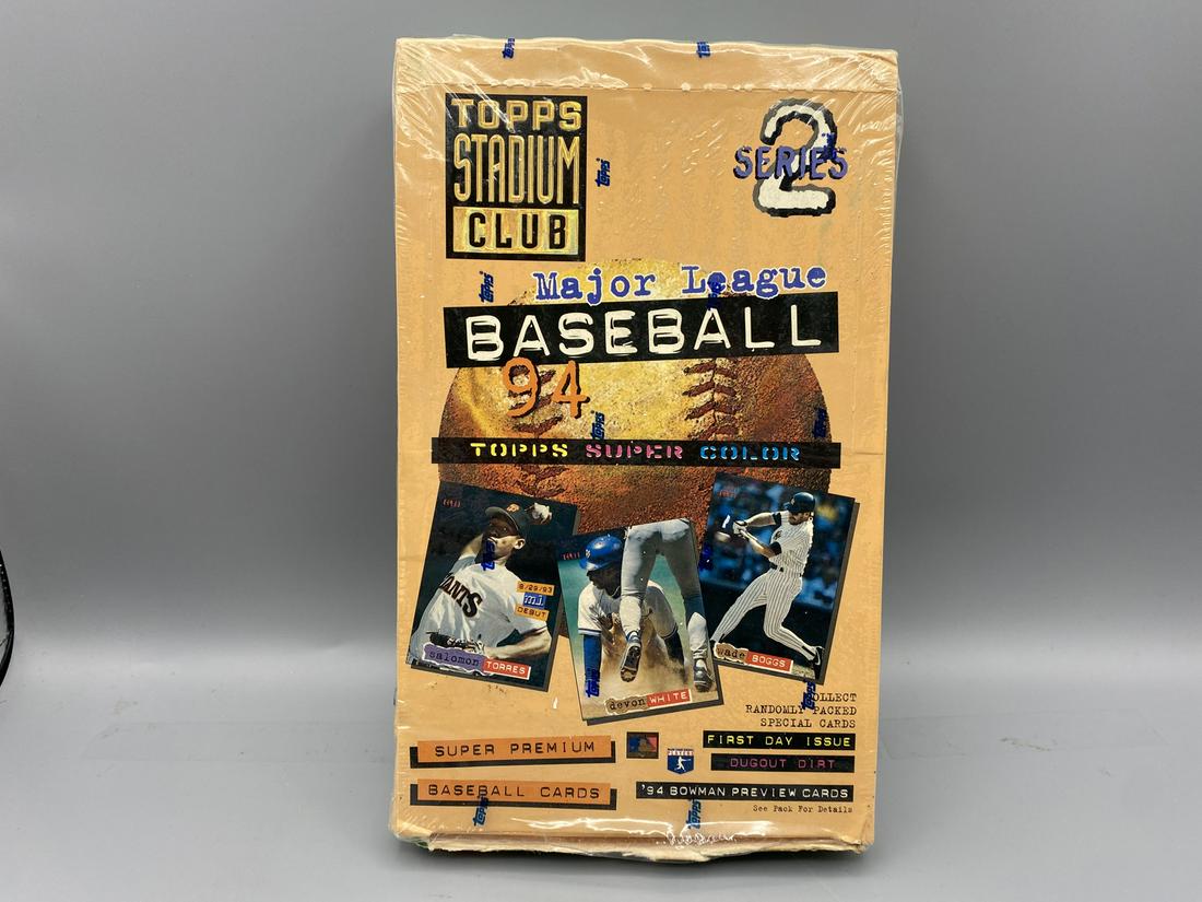 1994 Topps Stadium Club Baseball Series 2 Sealed Unopened Box - Tears in plastic wrap (1 of 3)