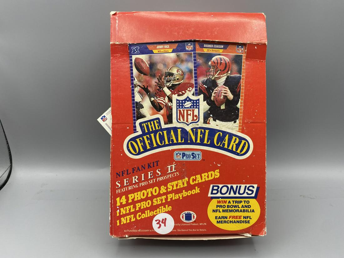 1989 Pro Set Football Box W/35 of 36 Packs - 1 Pack Was Opened But All Other Packs Are Sealed (1 of 2)