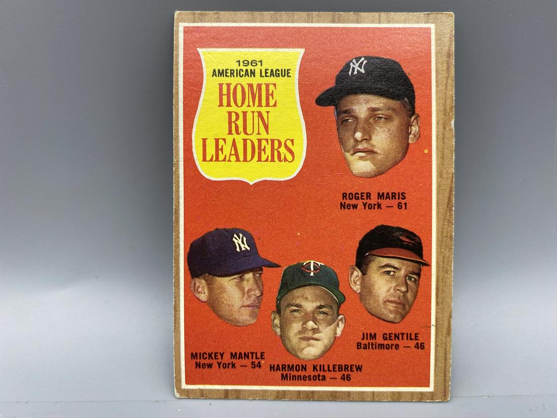 1962 Topps AL Home Run Leaders Maris/Mantle/Gentile/Killebrew #53: 1962 Topps AL Home Run Leaders Maris/Mantle/Gentile/Killebrew #53