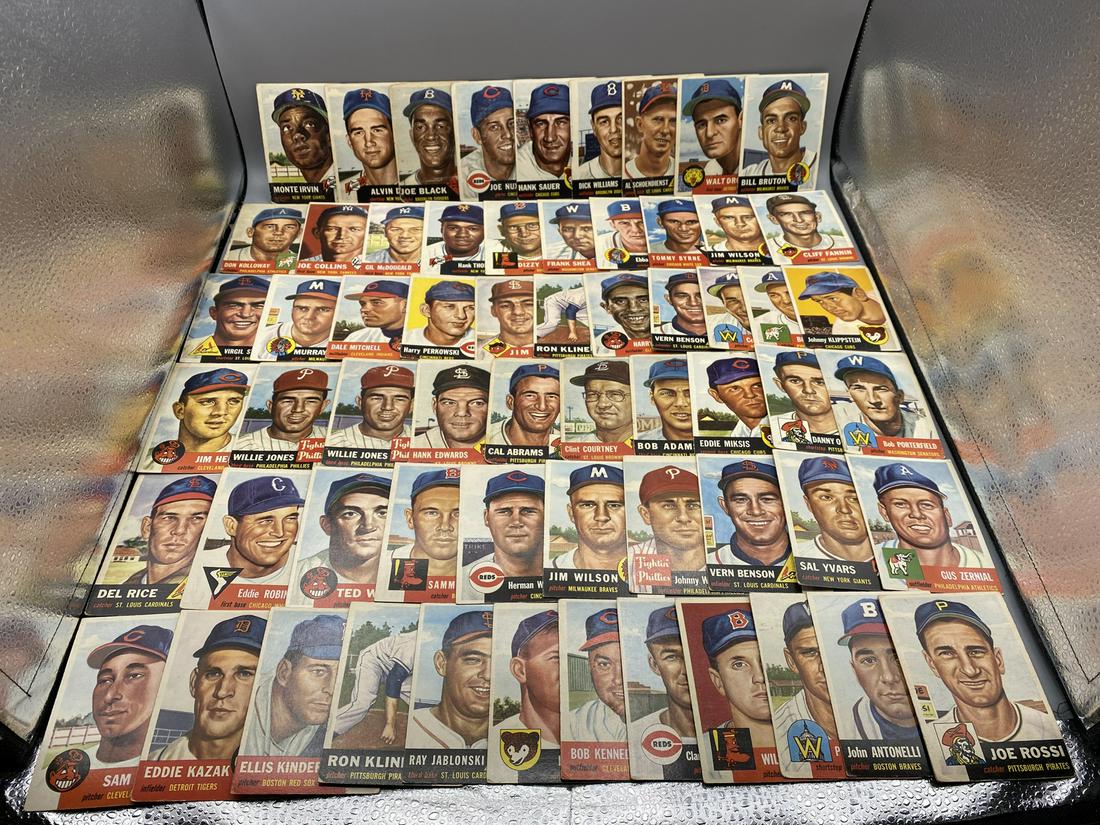 Lot of Assorted 1953 Topps Baseball Cards W/ Some Stars - Mostly Low to Mid Grade Condition (1 of 12)