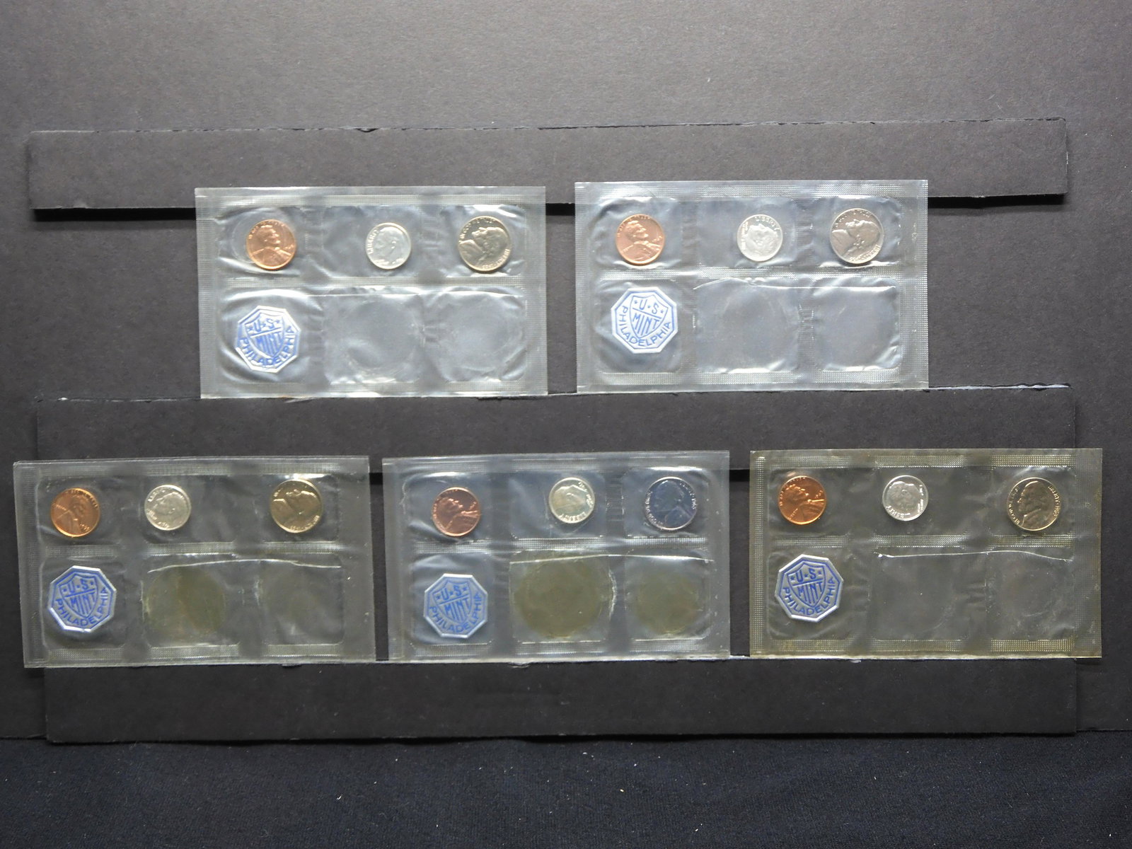 Five 1963 UNC 90% Roosevelt Dimes, Five Jefferson Nickels & Five Lincoln Cents from Unc. Mint Sets (1 of 11)
