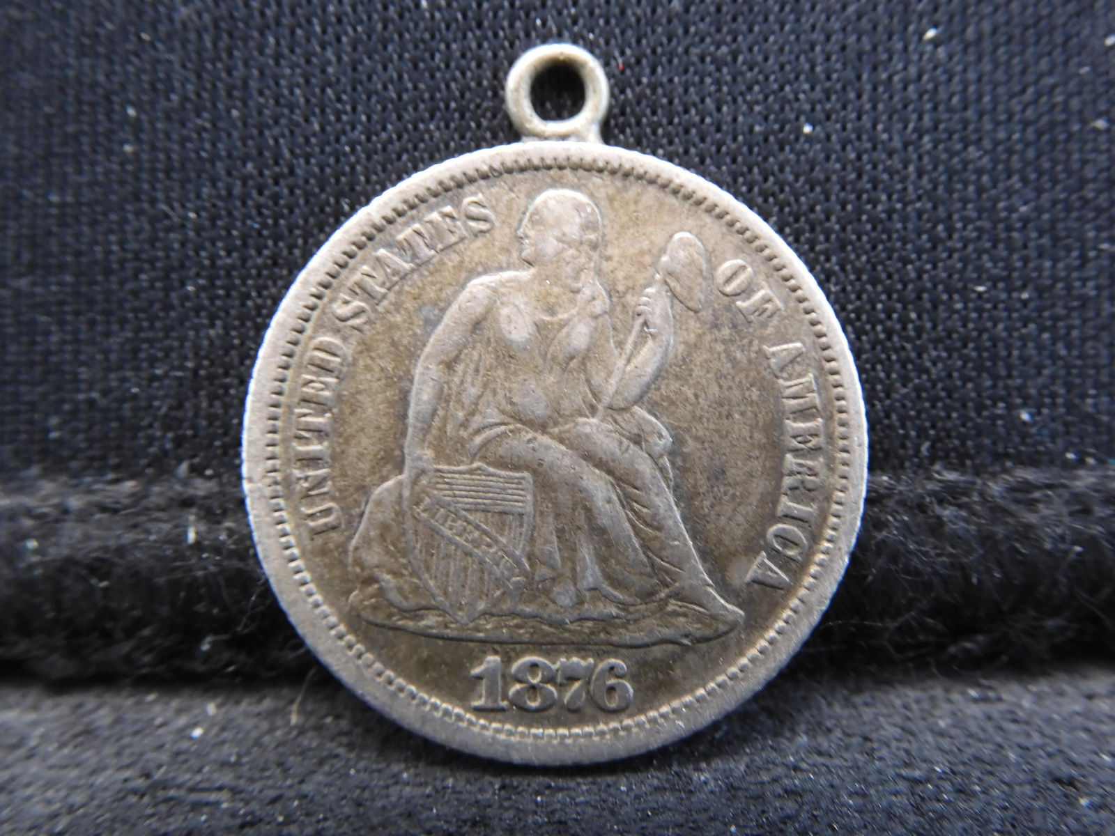 1876 Seated Dime Love Token.  Stylish â€œG/Aâ€ on reverse. (1 of 2)