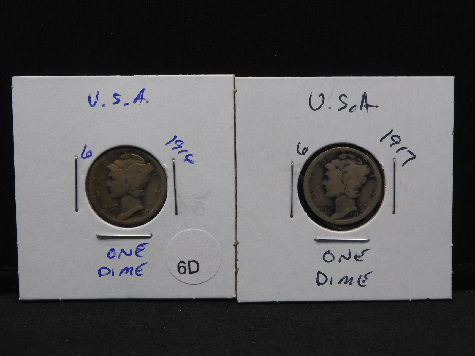 1916 & 1917 Mercury Dimes - Better Dates - First & Second Year! (1 of 5)