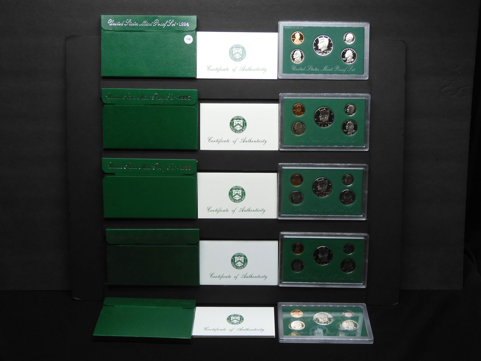 1994-S, 1995-S, 1996-S, 1997-S, 1998-S United States Proof Sets With Original Gov't Packaging & (1 of 16)