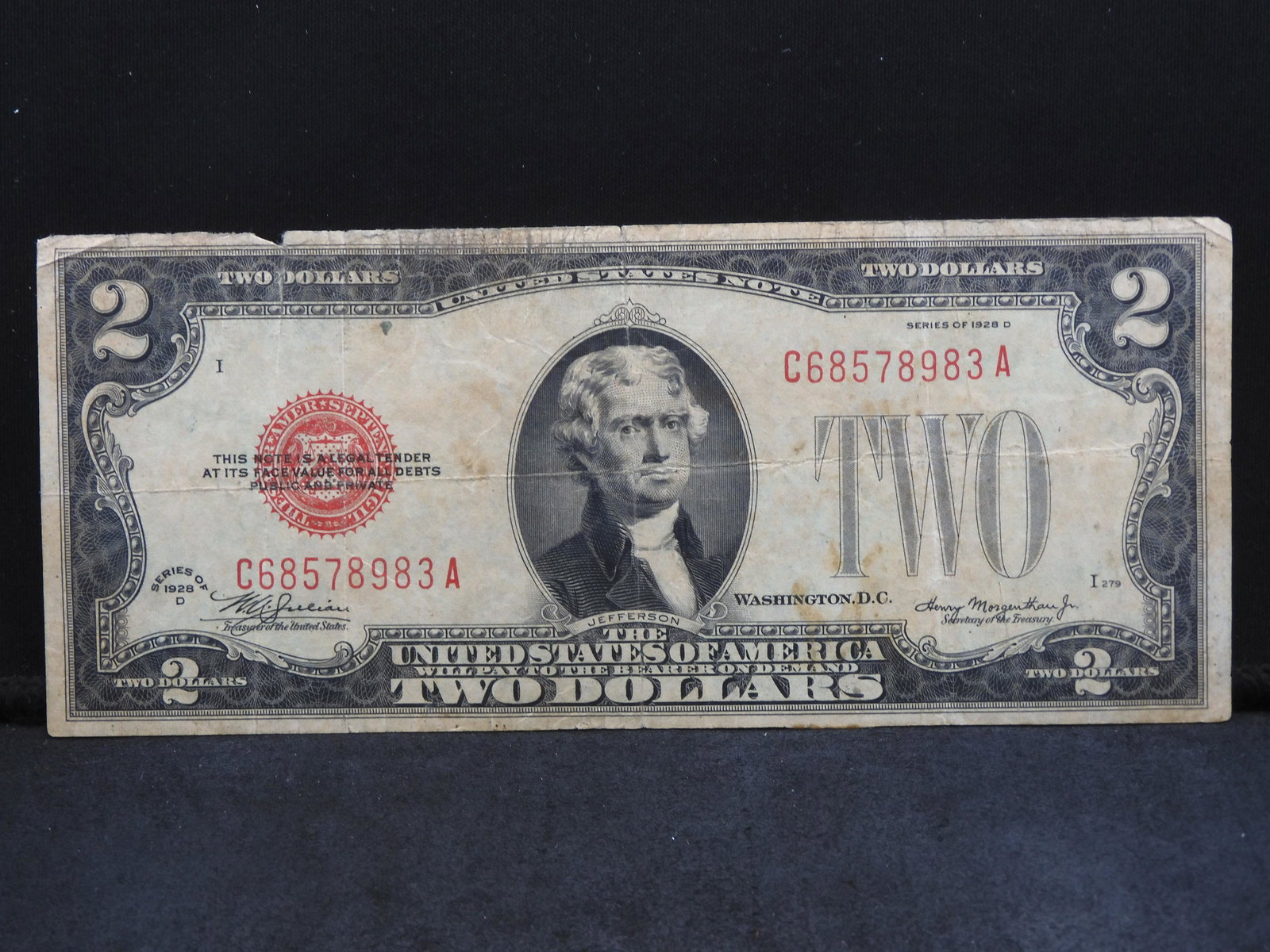 1928-D Series $2 TWO DOLLAR UNITED STATES RED SEAL NOTE Nice Condition!: 1928-D Series $2 TWO DOLLAR UNITED STATES RED SEAL NOTE Nice Condition!