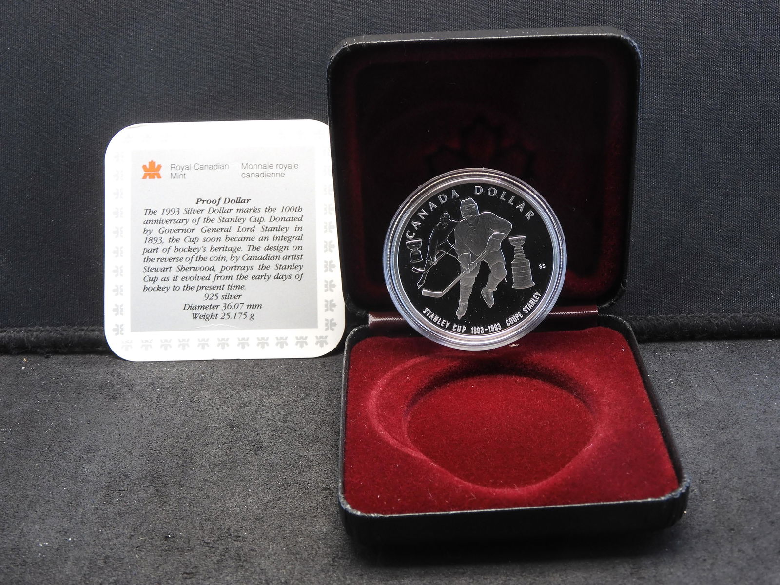 1993 Canada .925 silver dollar.  GEM Proof in original box with COA. (1 of 4)
