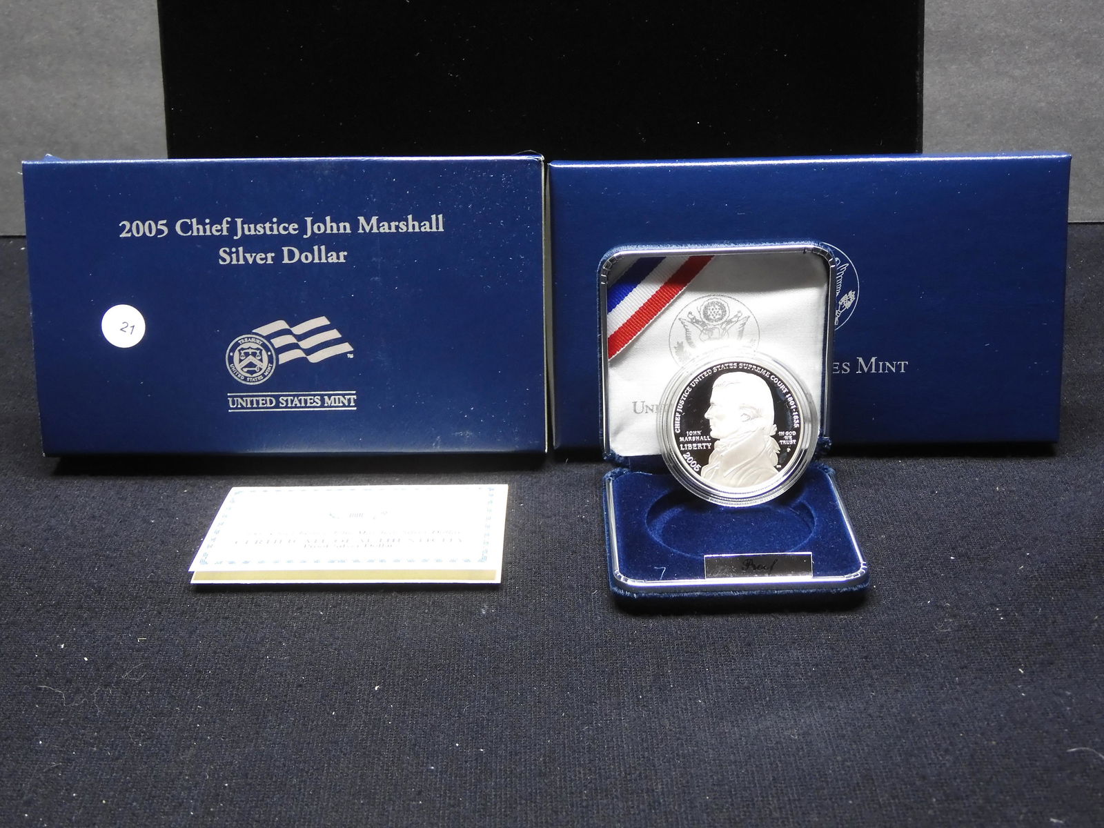 2005-P Chief Justice Marshall Commemorative Silver $1. Gem proof in original box with COA. (1 of 4)
