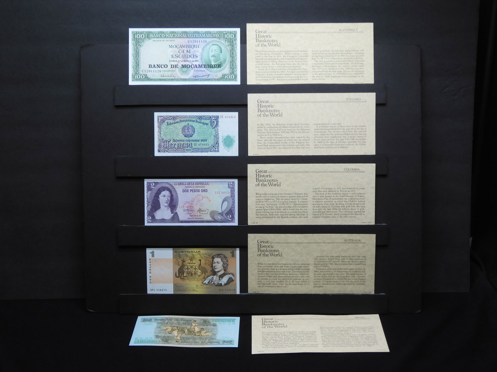 (5) Historic World Notes  GEM uncirculated with certificate. (1 of 16)