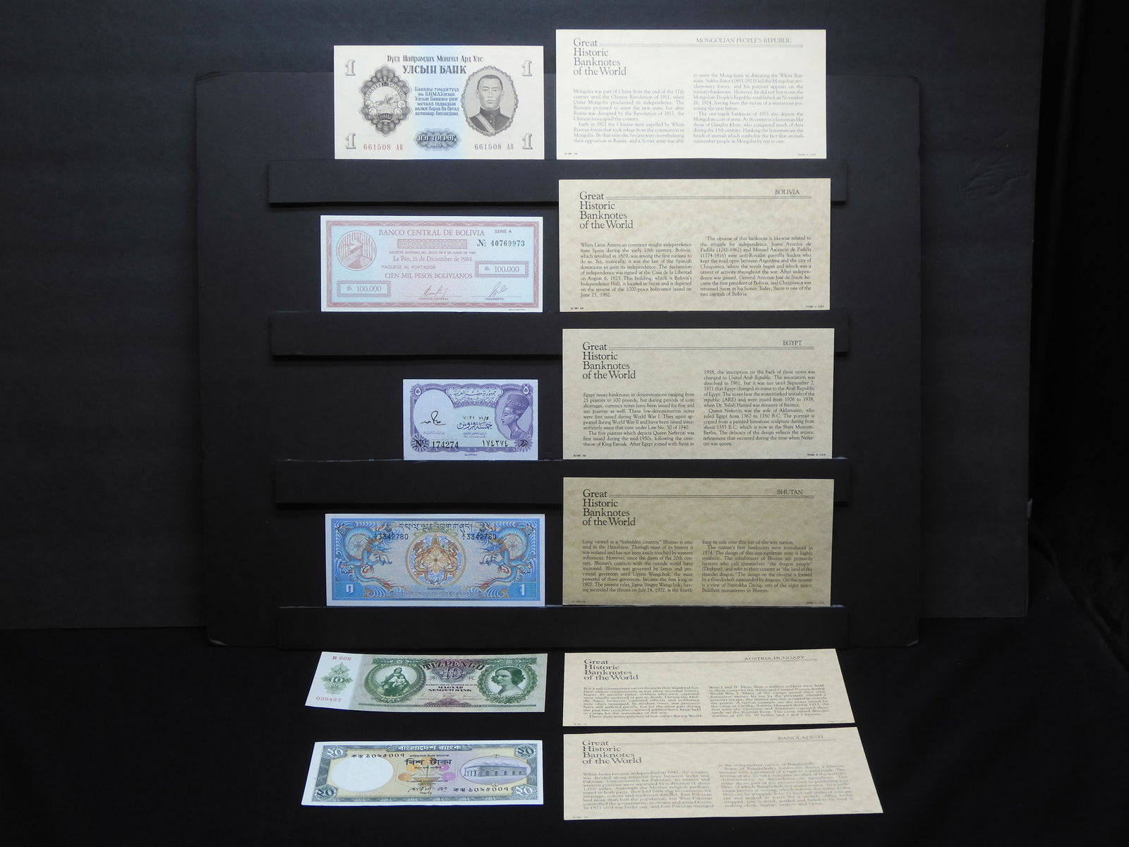 (6) Historic World Notes  Gem Uncirculated/certificate. (1 of 19)