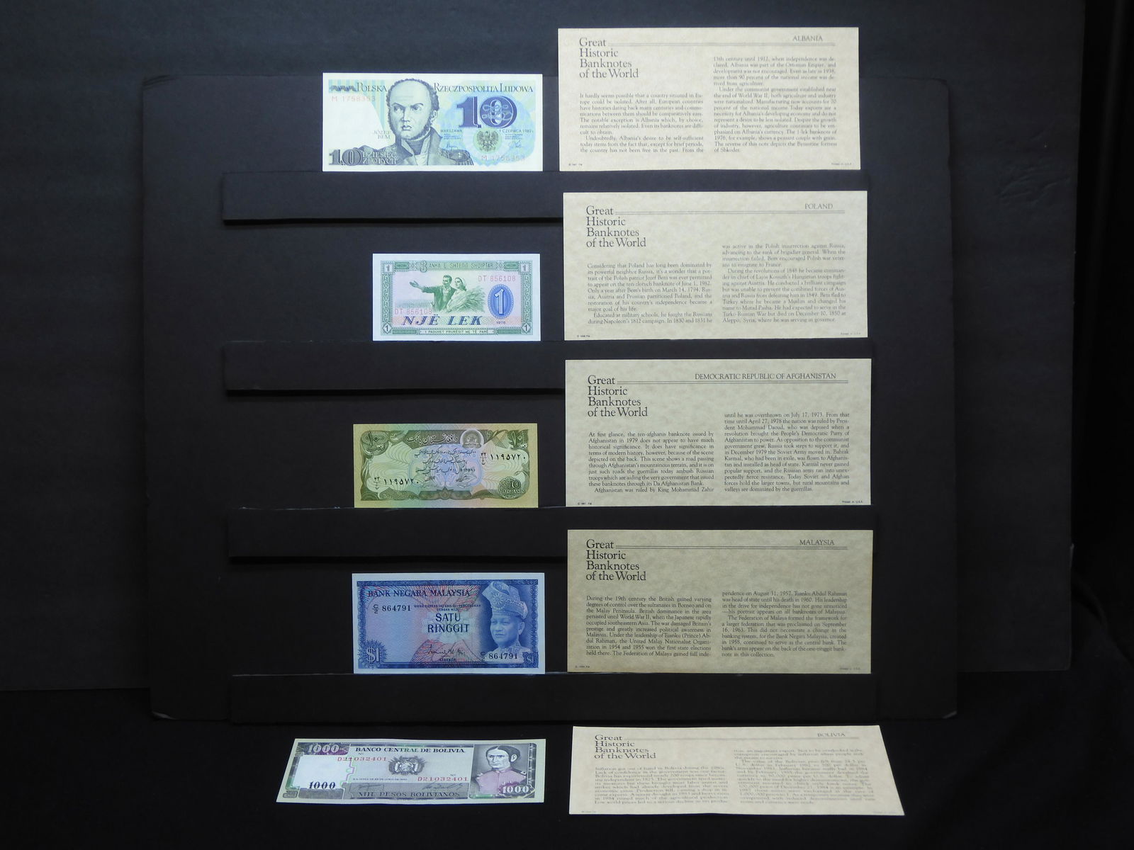(5) Historic World Notes  GEM Uncirculated with certificate. (1 of 16)