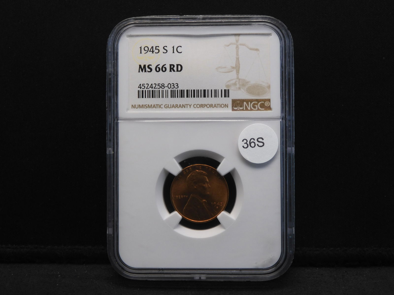 1945-S Lincoln Wheat Cent - NGC - MS 66 Red (1 of 4)