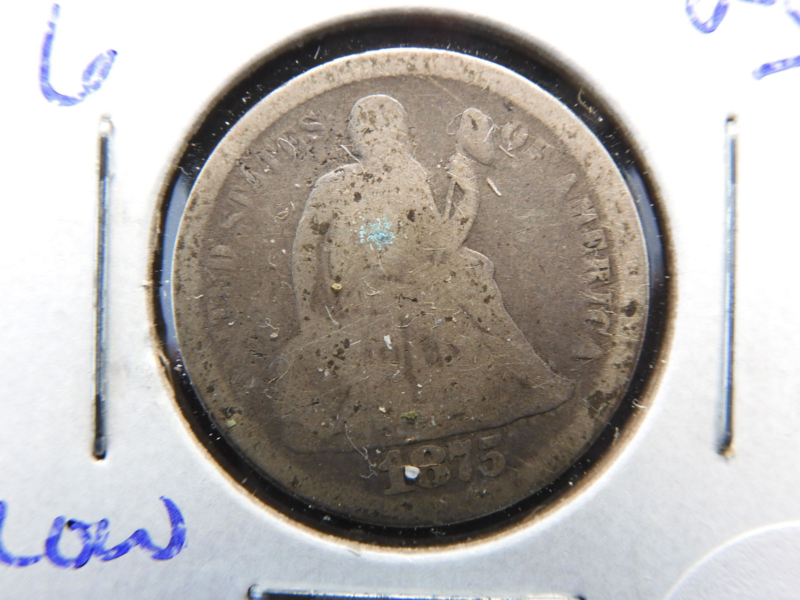 1875-S (Below Bow Mintmark) Seated Dime - Nice Starter! (1 of 3)