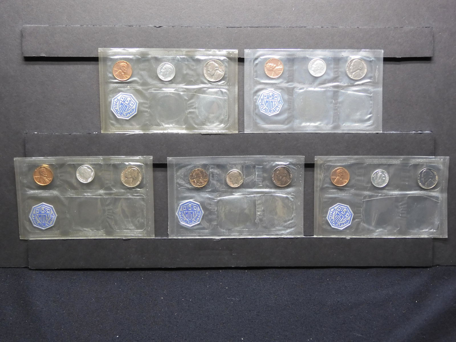 Five 1963-P UNC 90% Roosevelt Dimes, Five Jefferson Nickels & Five Lincoln Cents from Unc. Mint Sets (1 of 11)