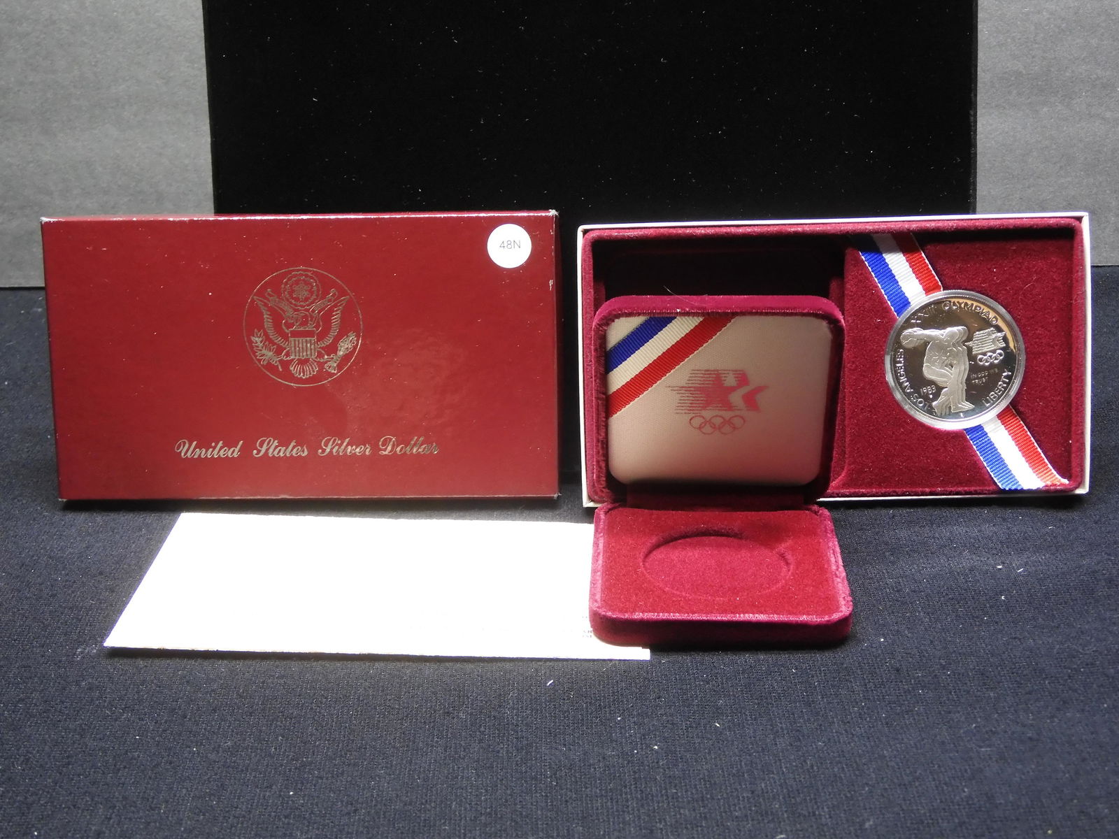 1983-S Proof Los Angeles Olympics Commemorative SILVER Dollar With OGP & COA. (1 of 4)