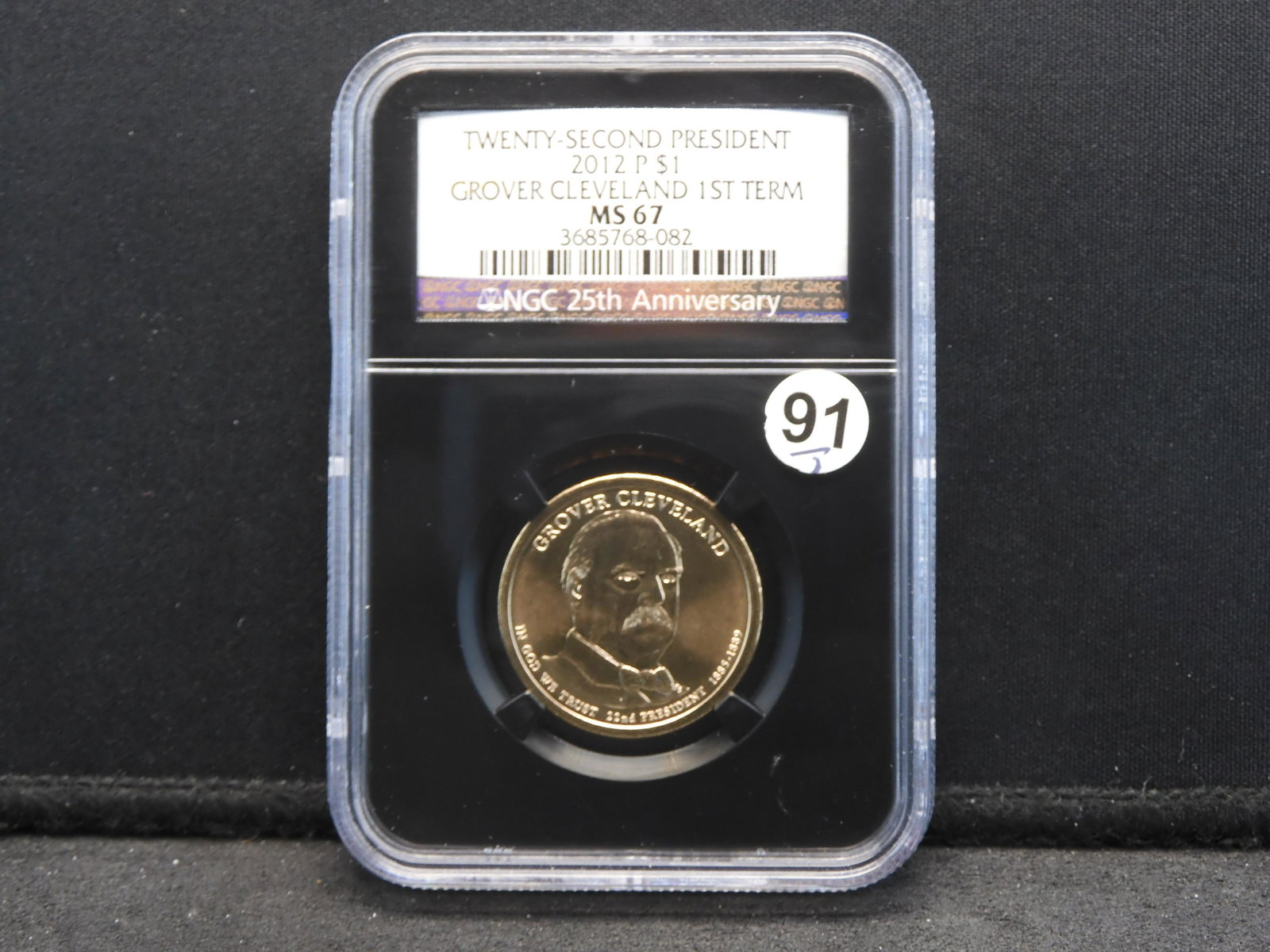 2012-P Grover Cleveland Presidential Dollar - NGC Graded MS67: 2012-P Grover Cleveland Presidential Dollar - NGC Graded MS67