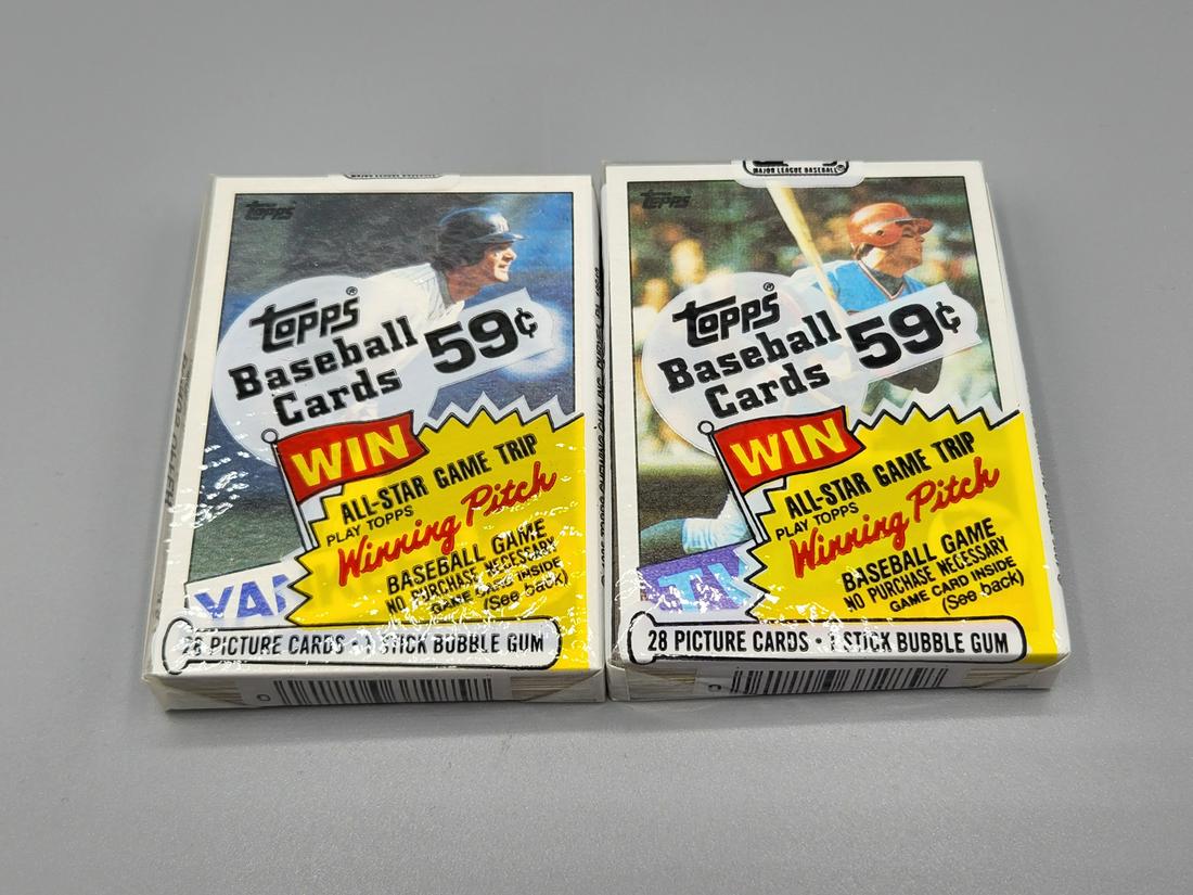 Two 1985 Topps Baseball Cello Packs - Possible Rookies of McGwire, Clemens, Puckett (1 of 2)