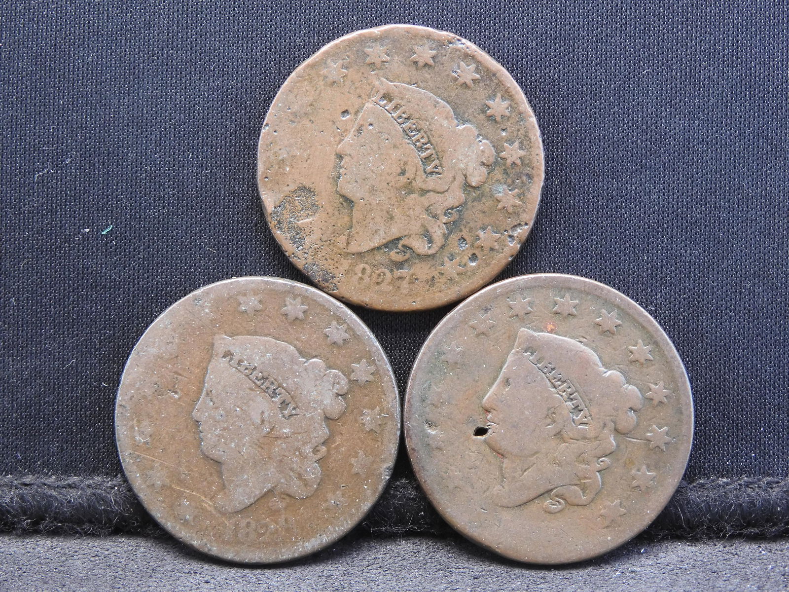 (3) Large Cent:  1827, 1828, and 1831. (1 of 2)