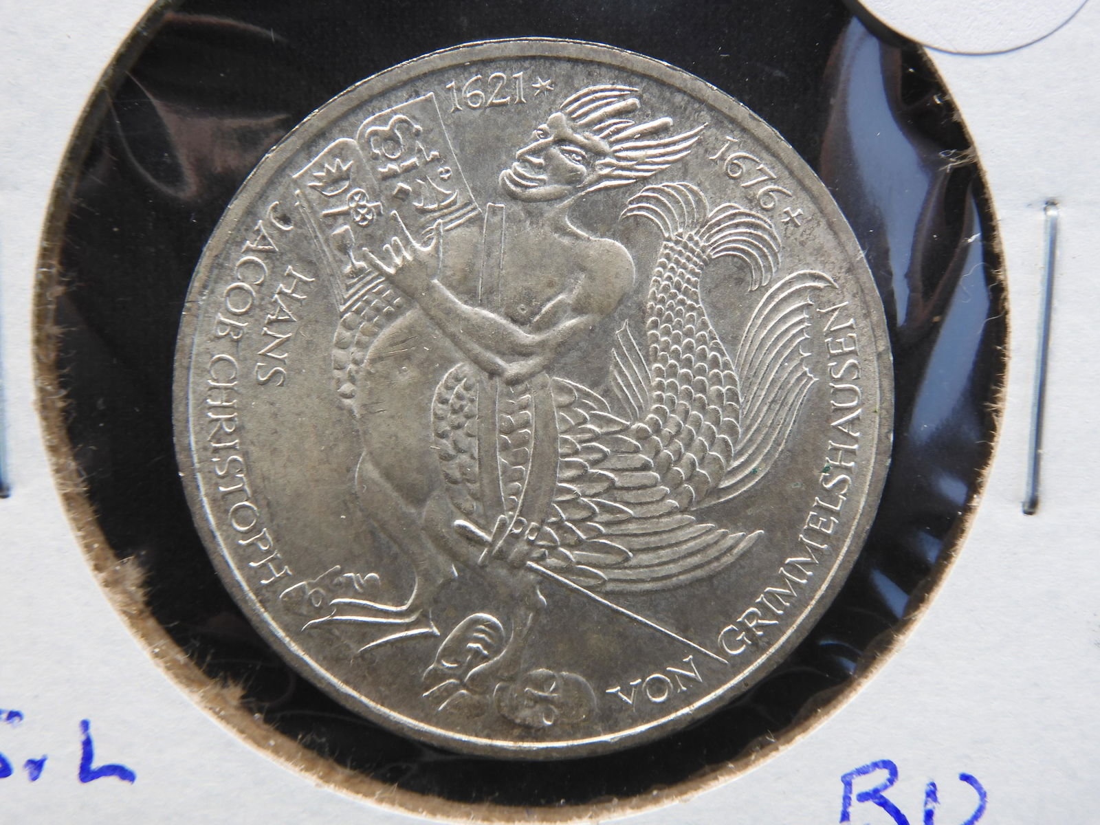 1976-D Germany Silver 5 Mark.  Christoph.  BU. (1 of 3)