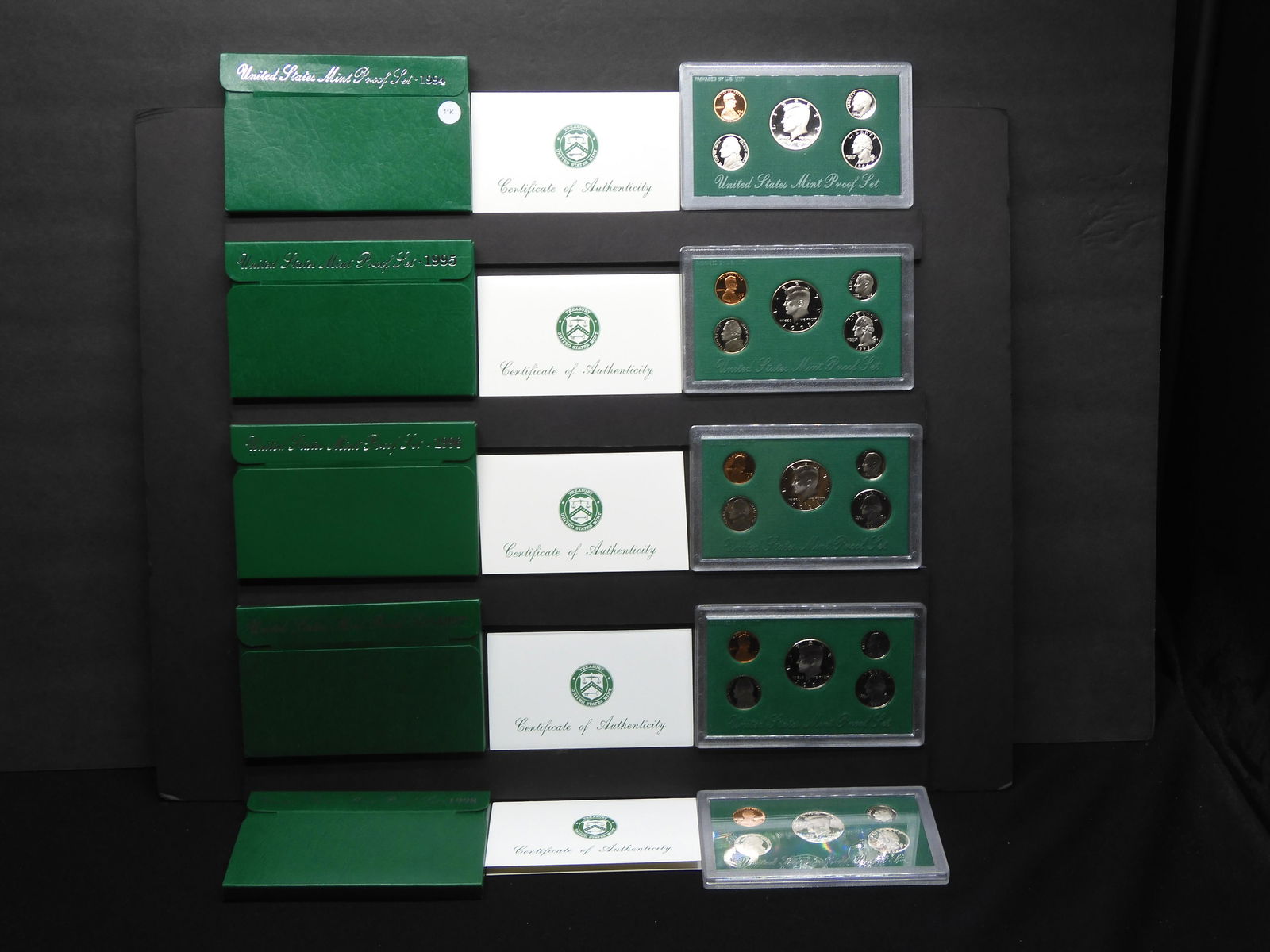 1994-S, 1995-S, 1996-S, 1997-S, 1998-S United States Proof Sets With Original Gov't Packaging & (1 of 16)