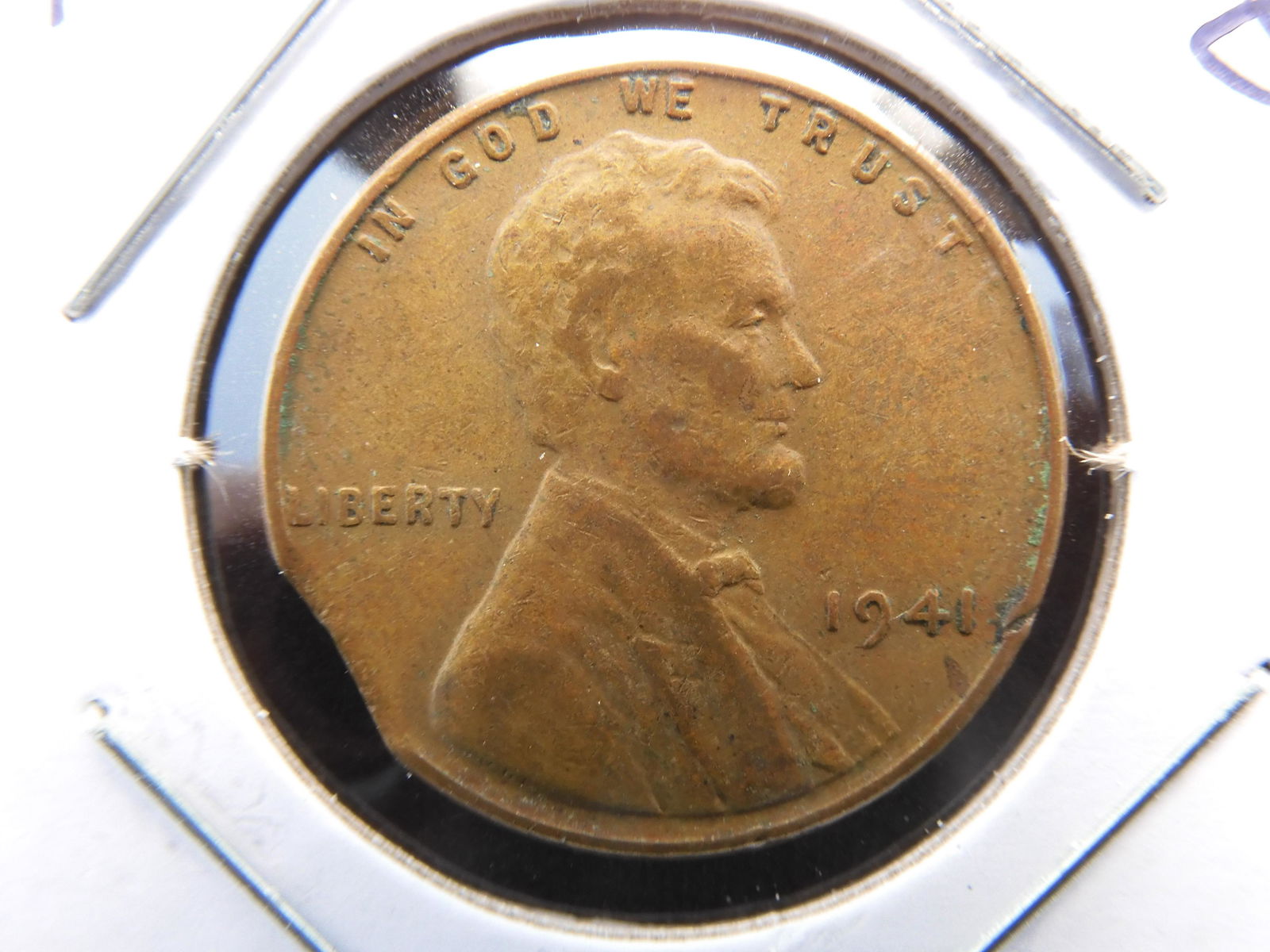 1941 Lincoln Cent - Clipped Planchet Error Coin (1 of 3)