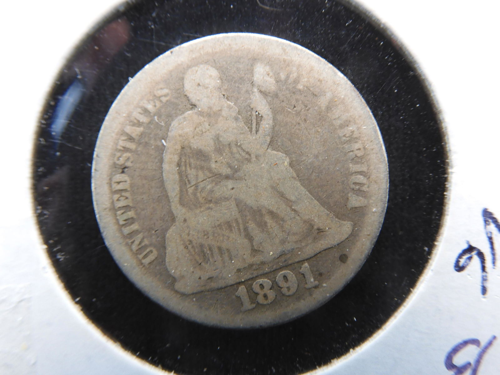 1891 Silver Seated Dime - Partial Liberty (1 of 3)