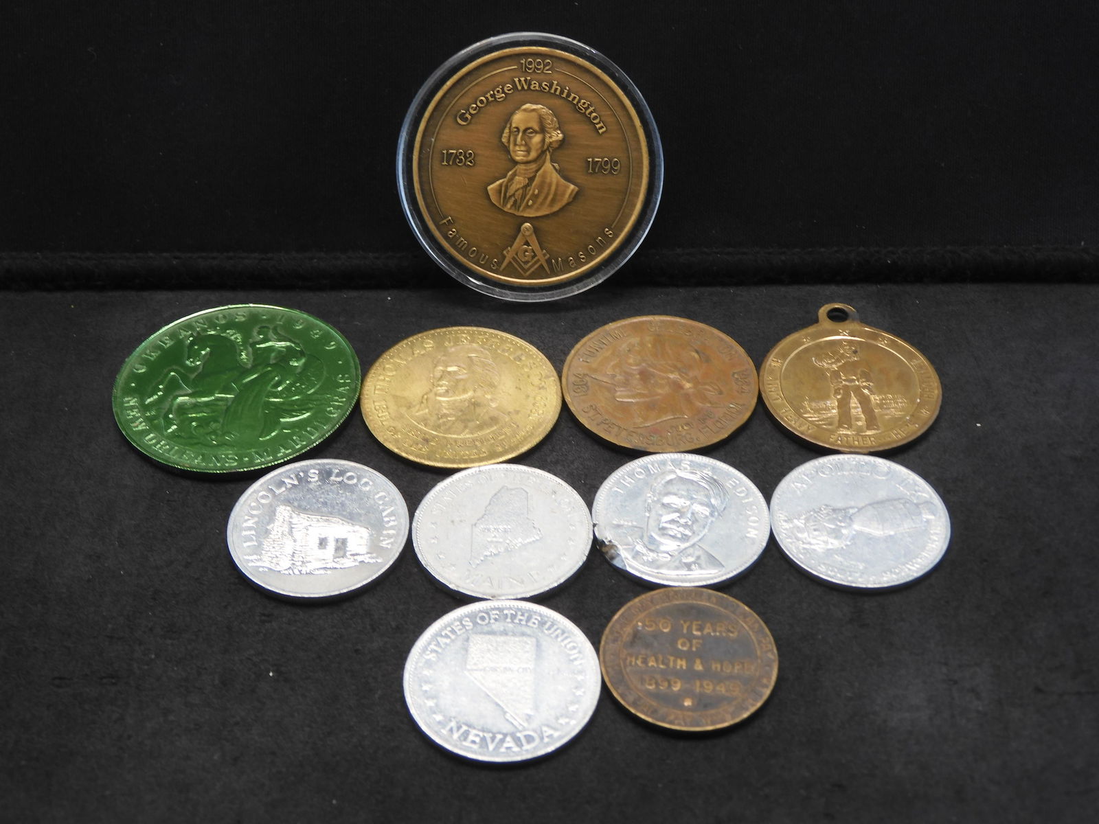 Assortment Of 10 Different Miscellaneous Medals And Tokens. (1 of 14)