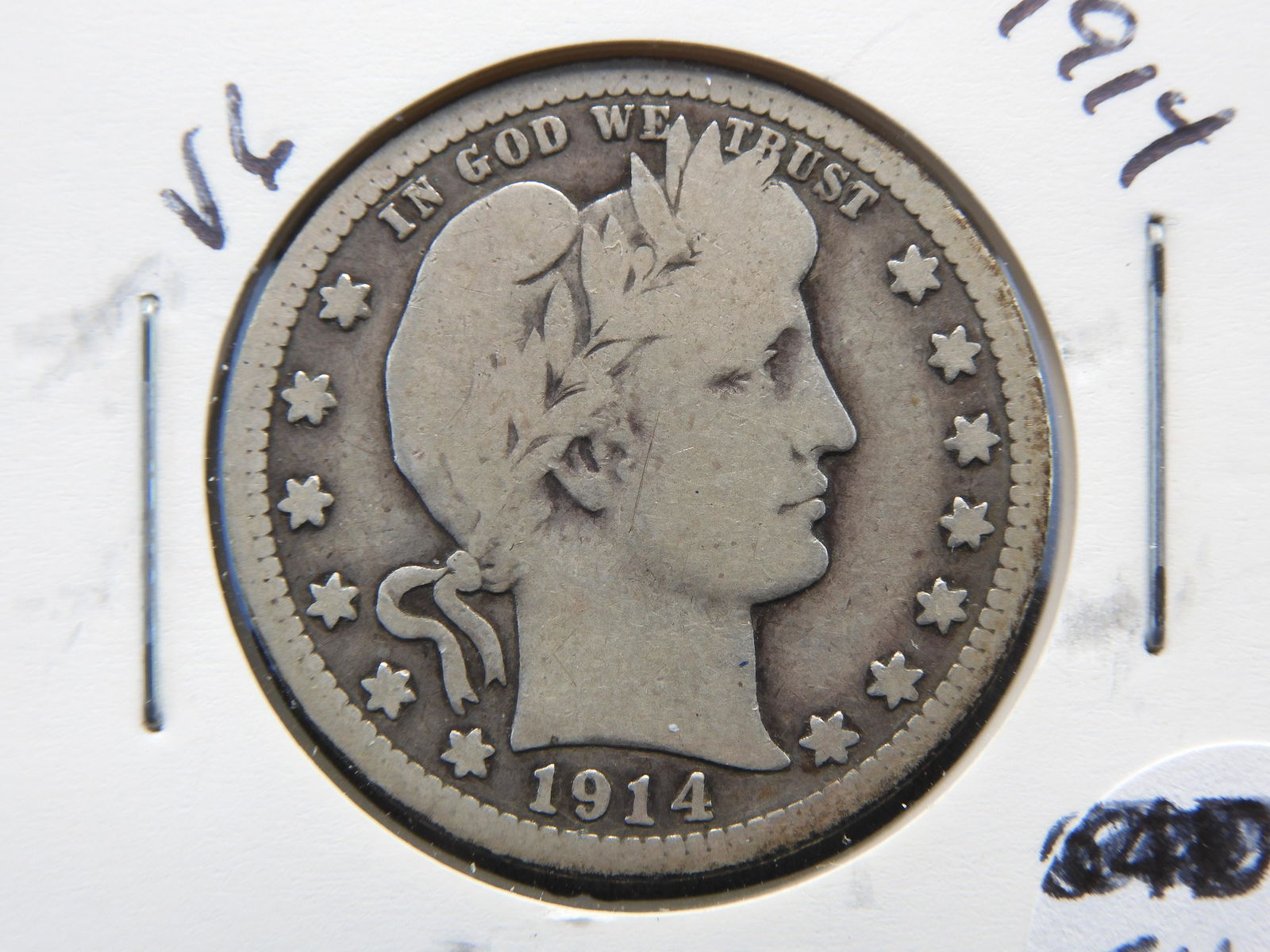 1914 Silver Barber Quarter (1 of 3)