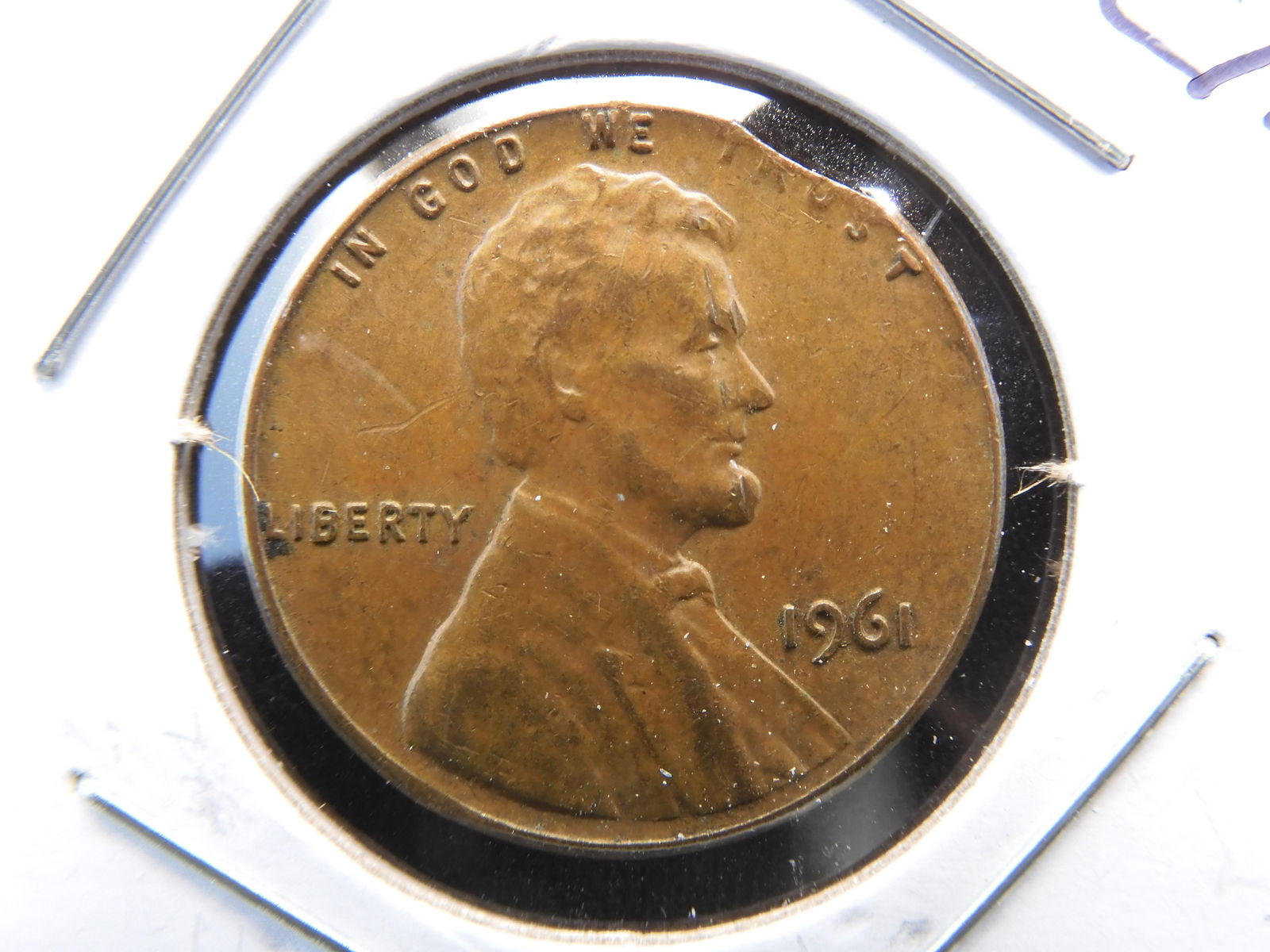 1961 Lincoln Cent - Clipped Planchet Error Coin (1 of 3)