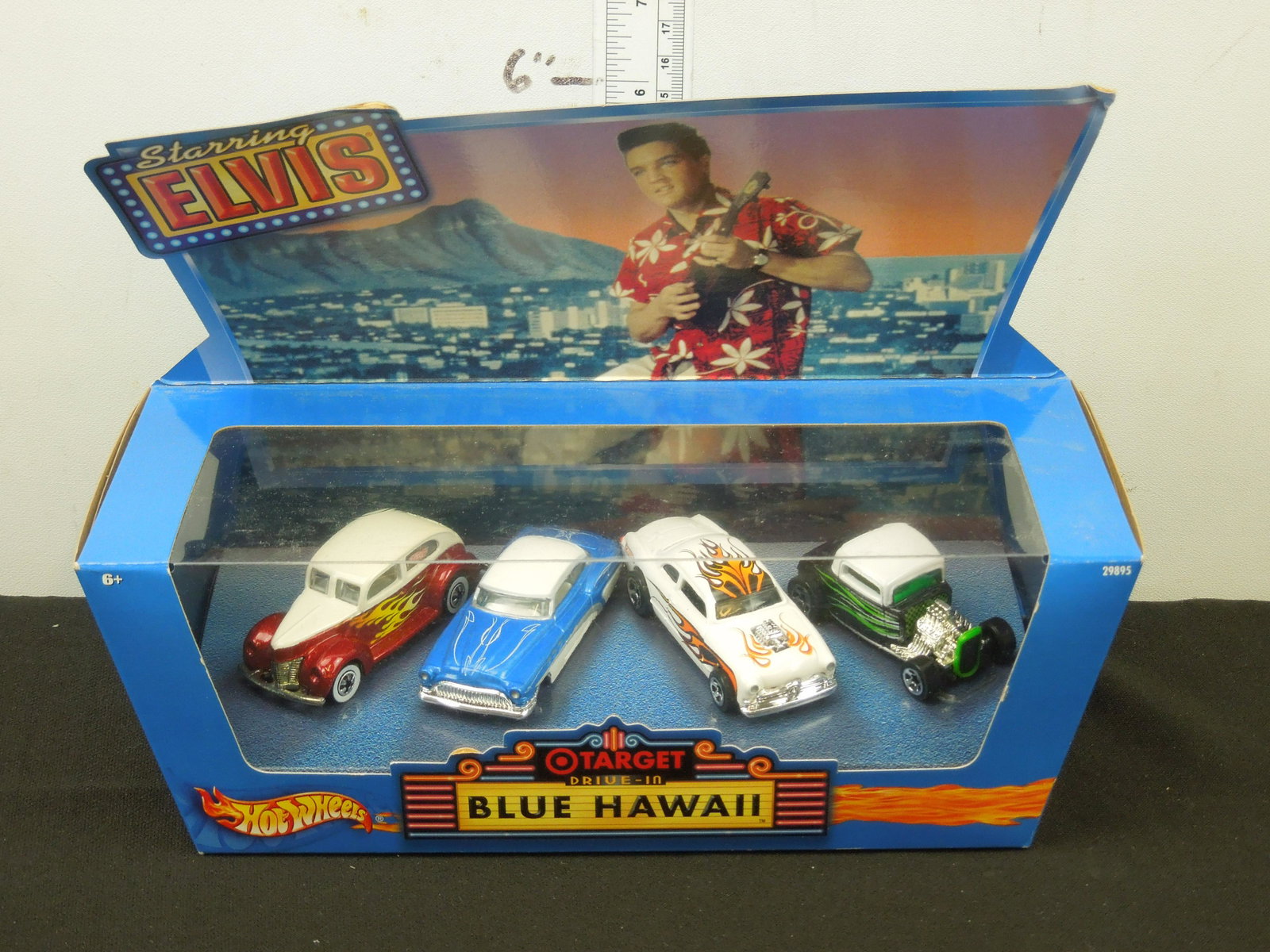 Target Drive-In Blue Hawaii 4 Car Set Starring Elvis (Card Top is Bent): Target Drive-In Blue Hawaii 4 Car Set Starring Elvis (Card Top is Bent)
