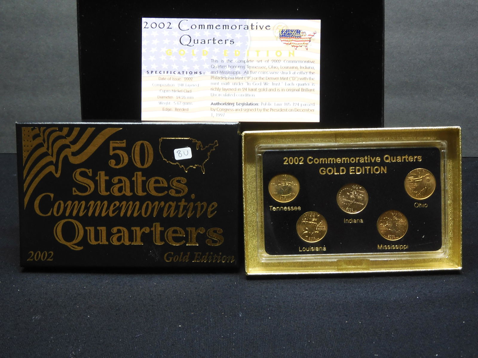 2002 P/D 50 States Commemorative quarters. Gold Addition with box and papers (1 of 4)
