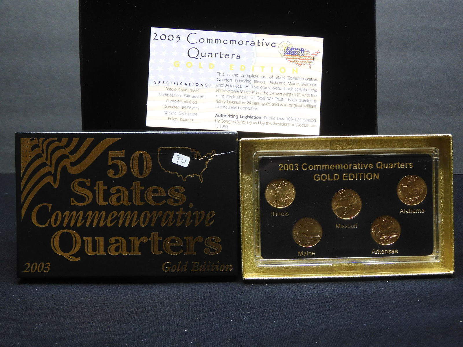 2003 P/D 50 States Commemorative quarters. Gold Addition with box and papers (1 of 4)