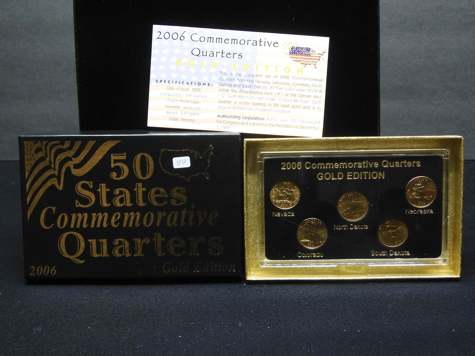 2006-P 50 States Commemorative quarters. Gold Addition with box and papers (1 of 4)