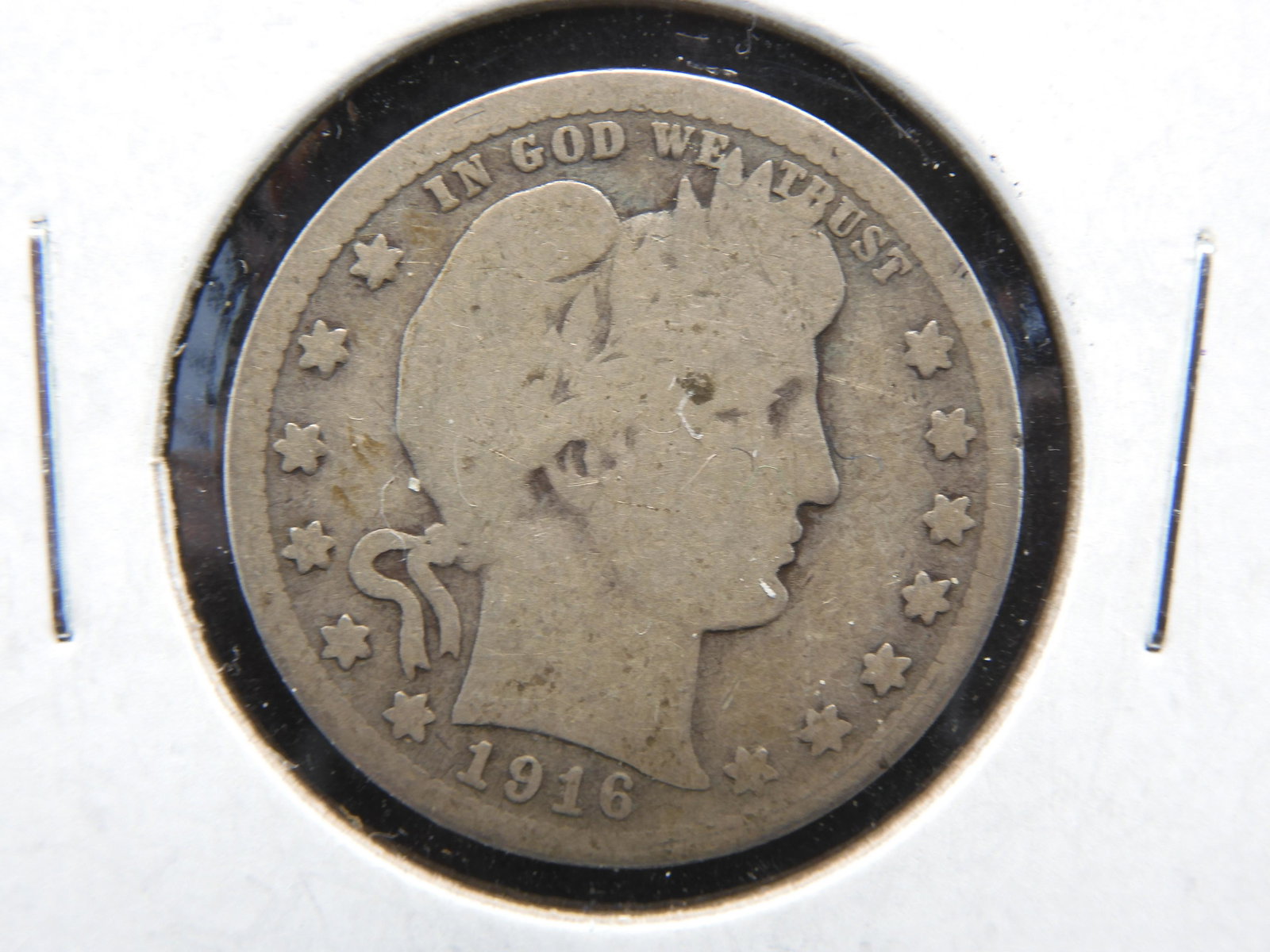 1916-D Silver Barber Quarter with nice detail. (1 of 3)