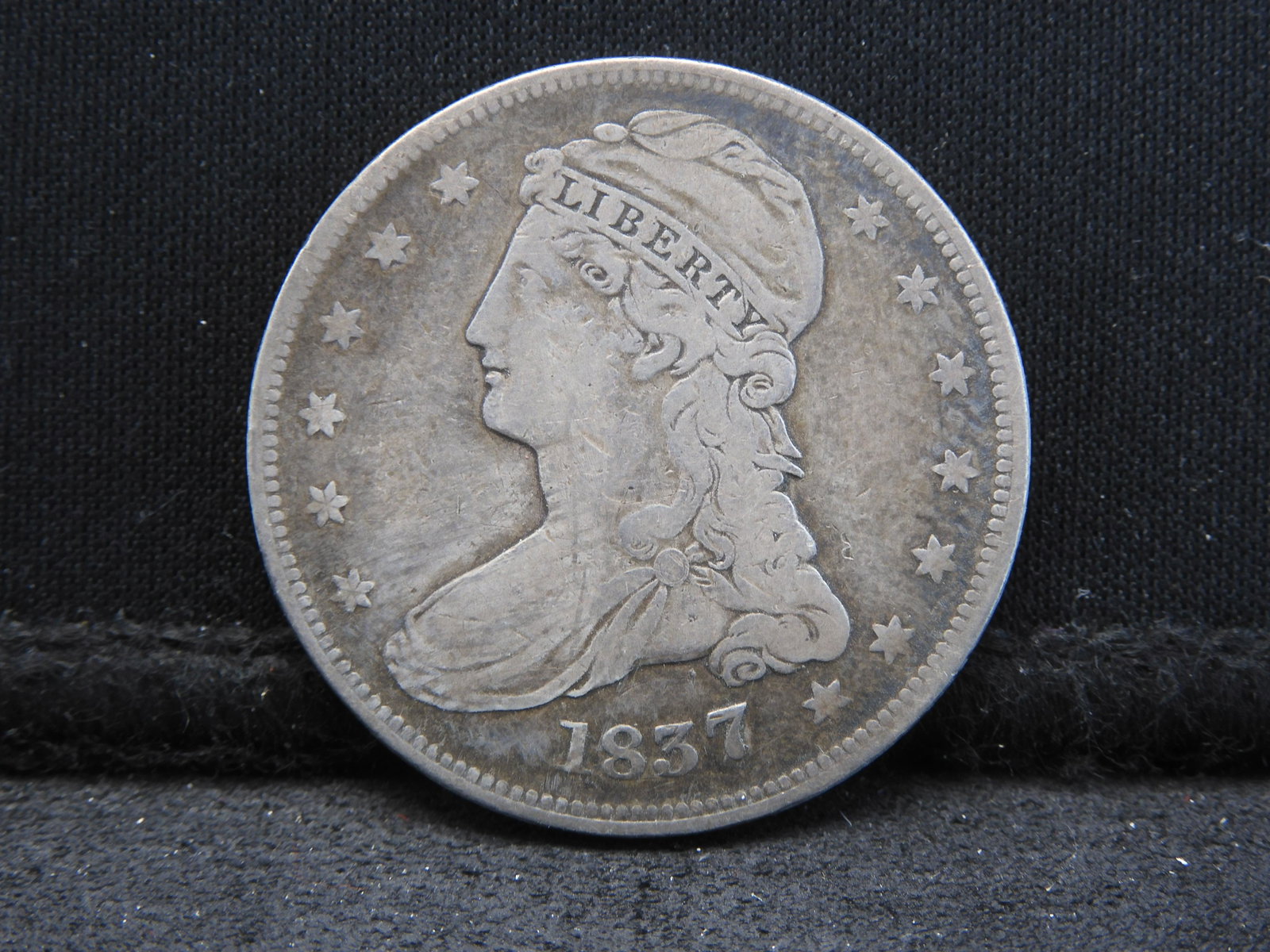 1837 Reeded Edge Capped Bust Half Dollar - Nice Type Coin!: 1837 Reeded Edge Capped Bust Half Dollar - Nice Type Coin!