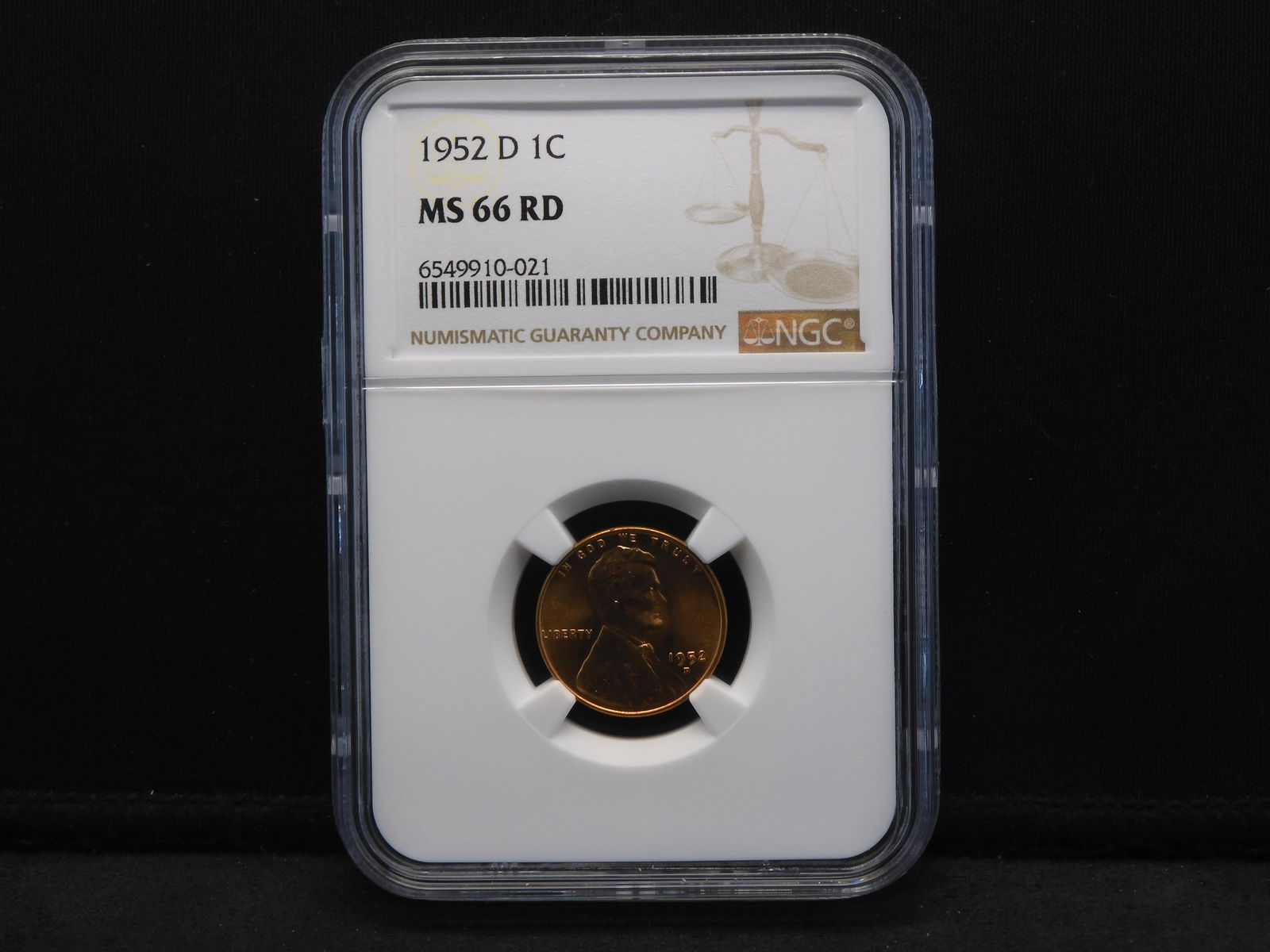 1952-D NGC MS66 RD Lincoln Wheat Cent - Bright (1 of 4)