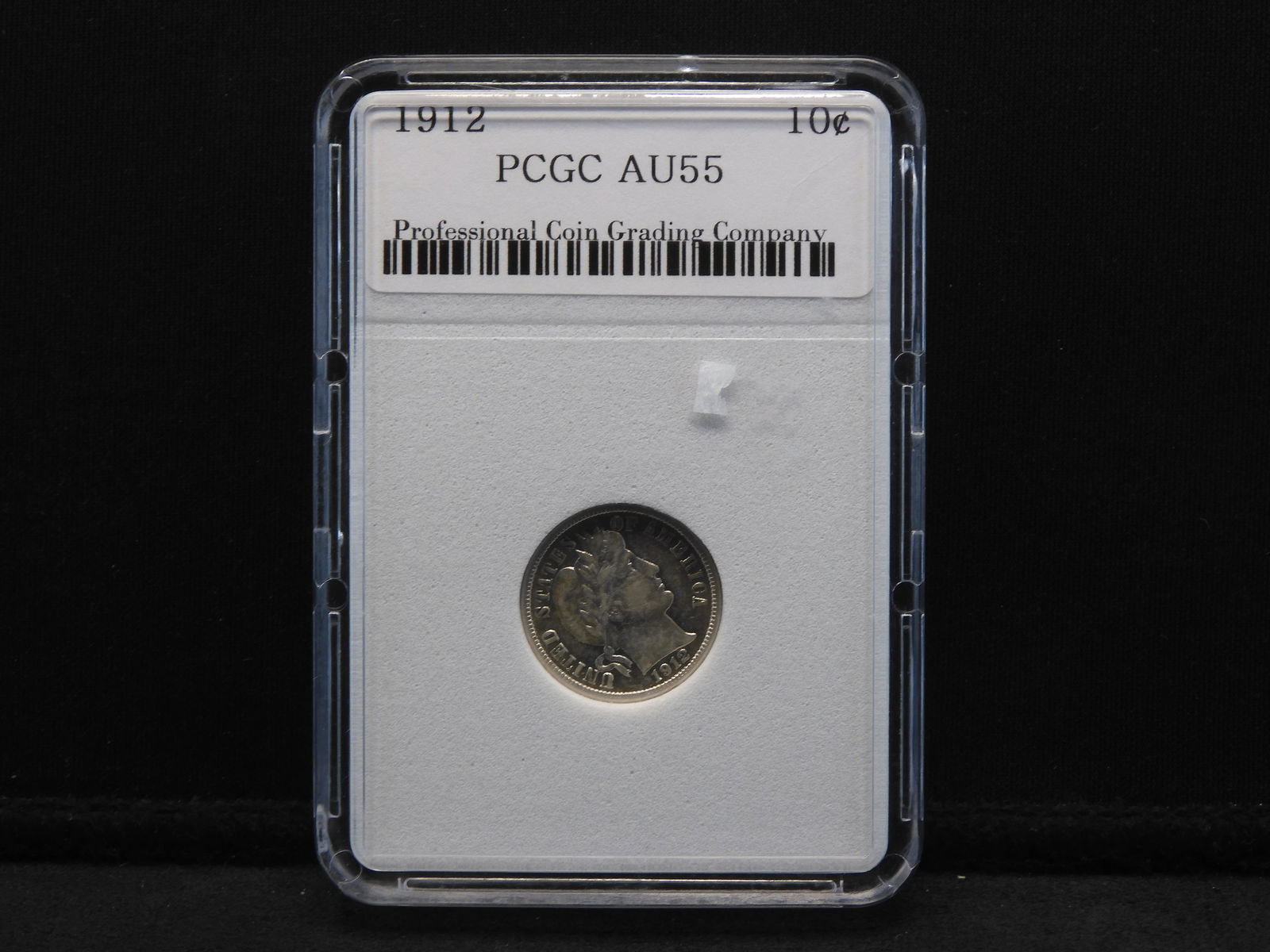 1912 PCGC AU55 Barber Dime (1 of 4)
