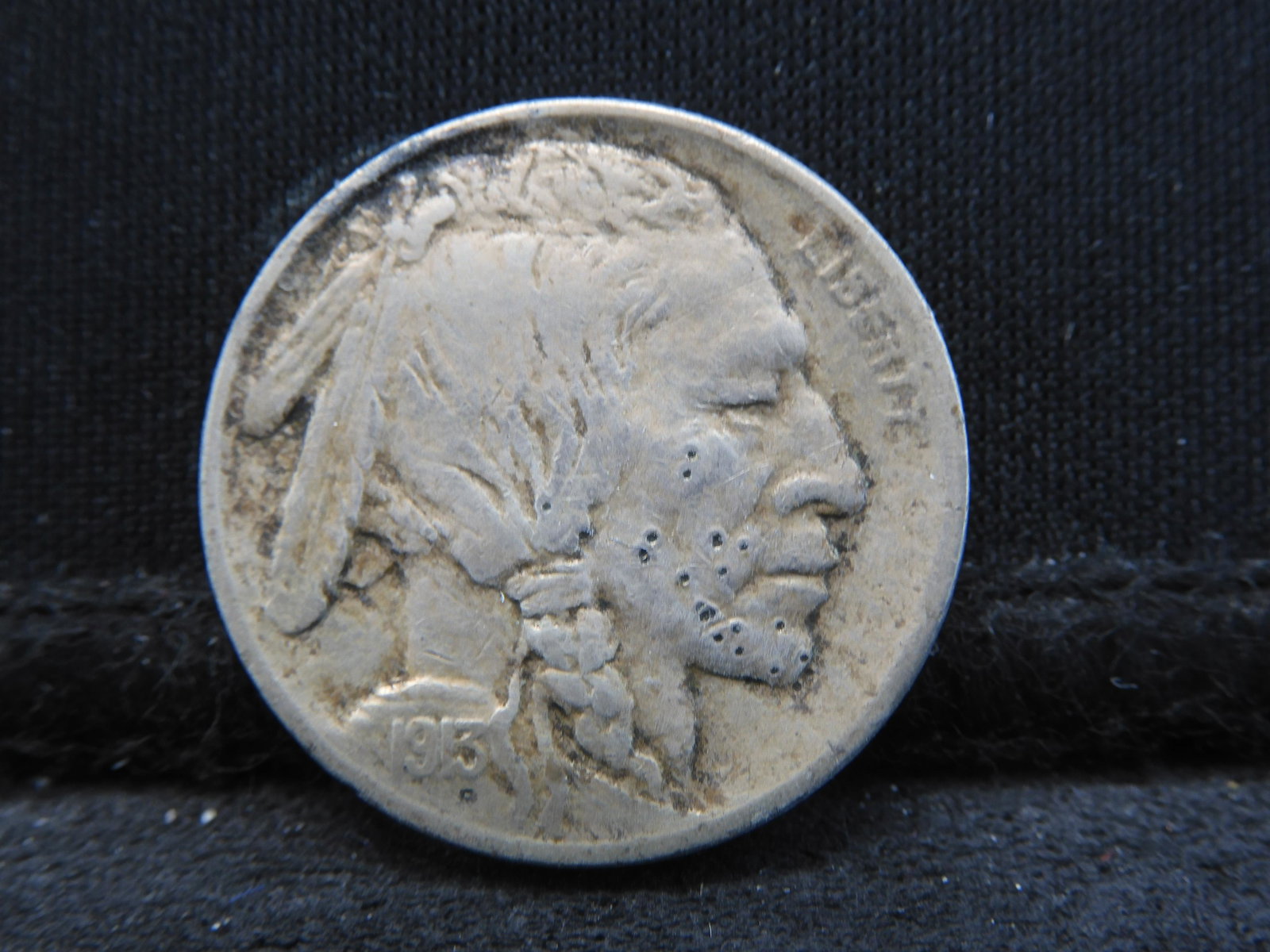 1913 Buffalo Head Indian Nickel - Hits on Face - First Year of Issue (1 of 2)