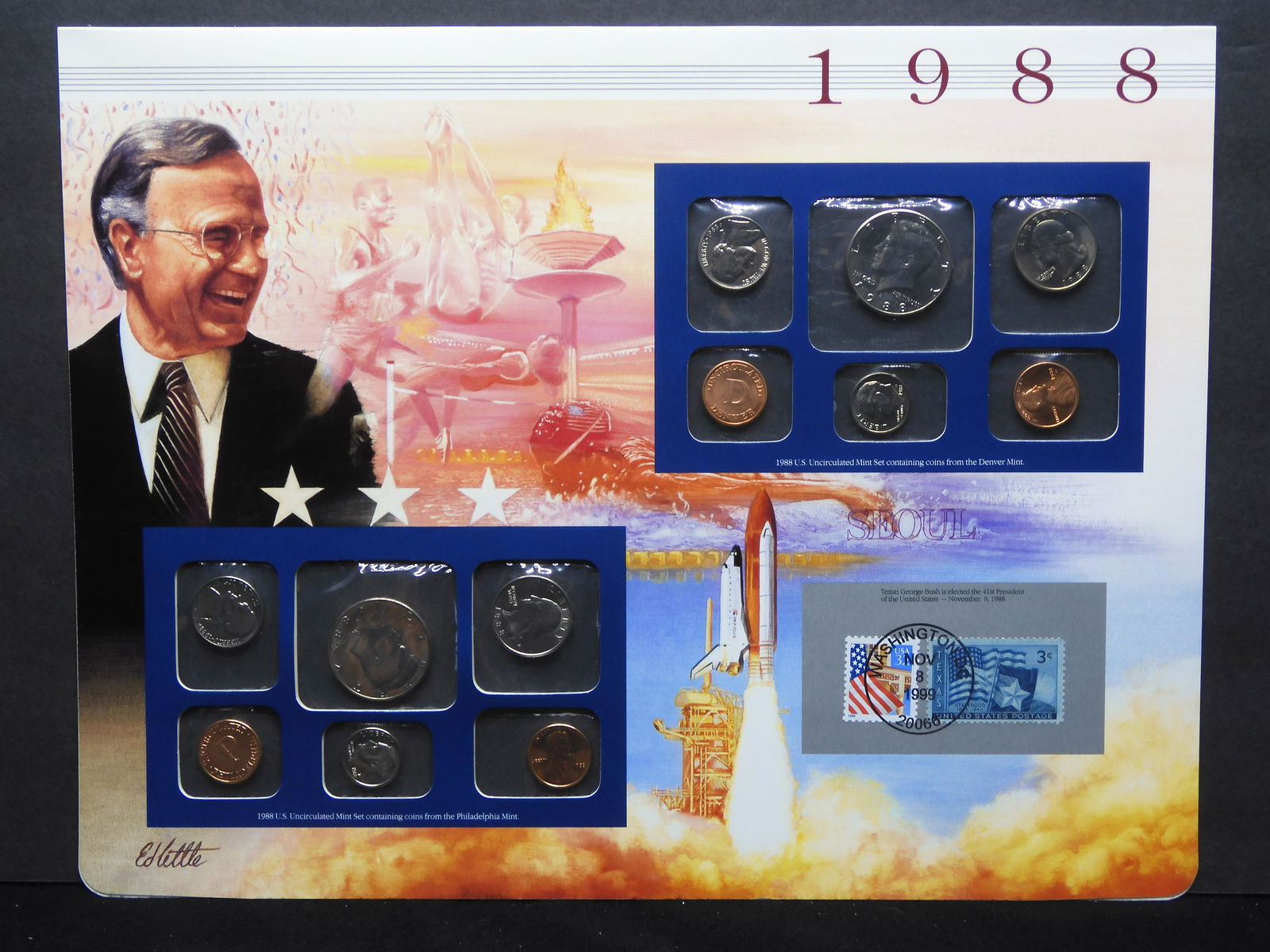 1988 U.S. Uncirculated P & D Mint Set w/Historical Events Listed for the Year (1 of 8)