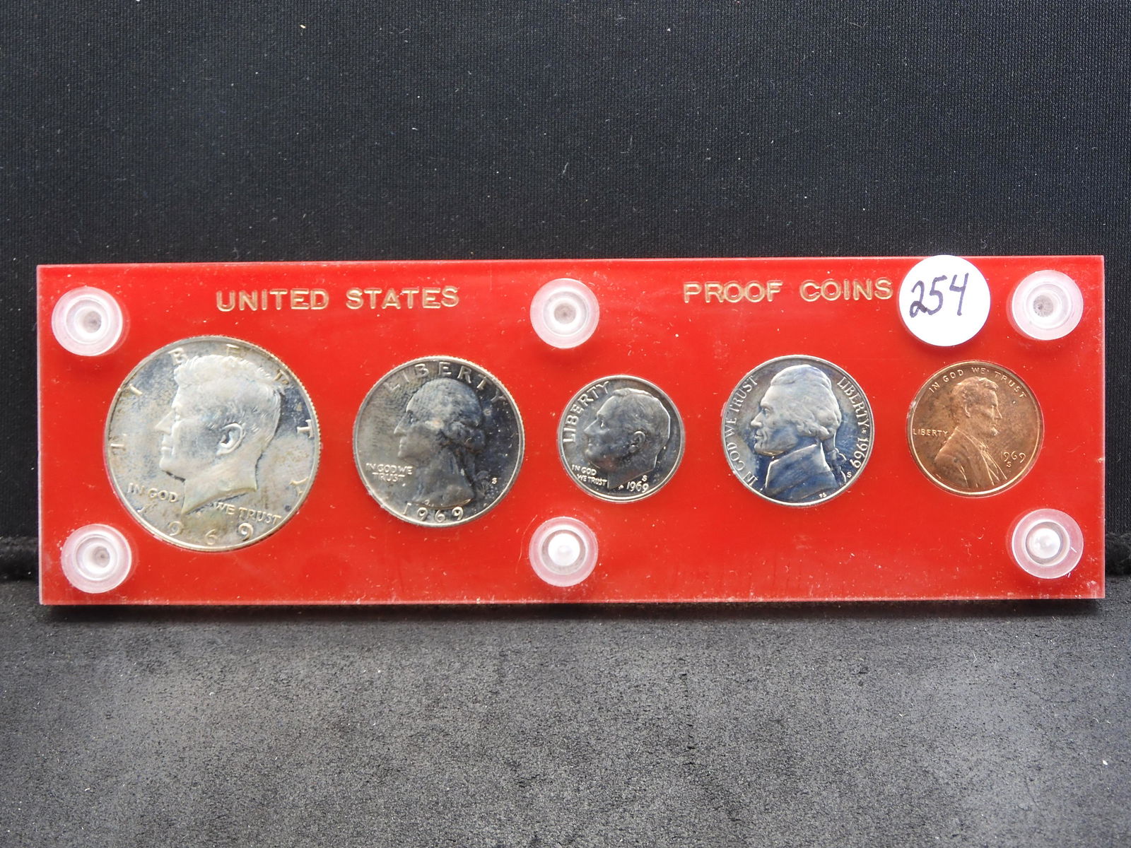 1969-S U.S. Proof Set - 5 Coins w/ 40% Silver Kennedy Half Dollar (1 of 2)