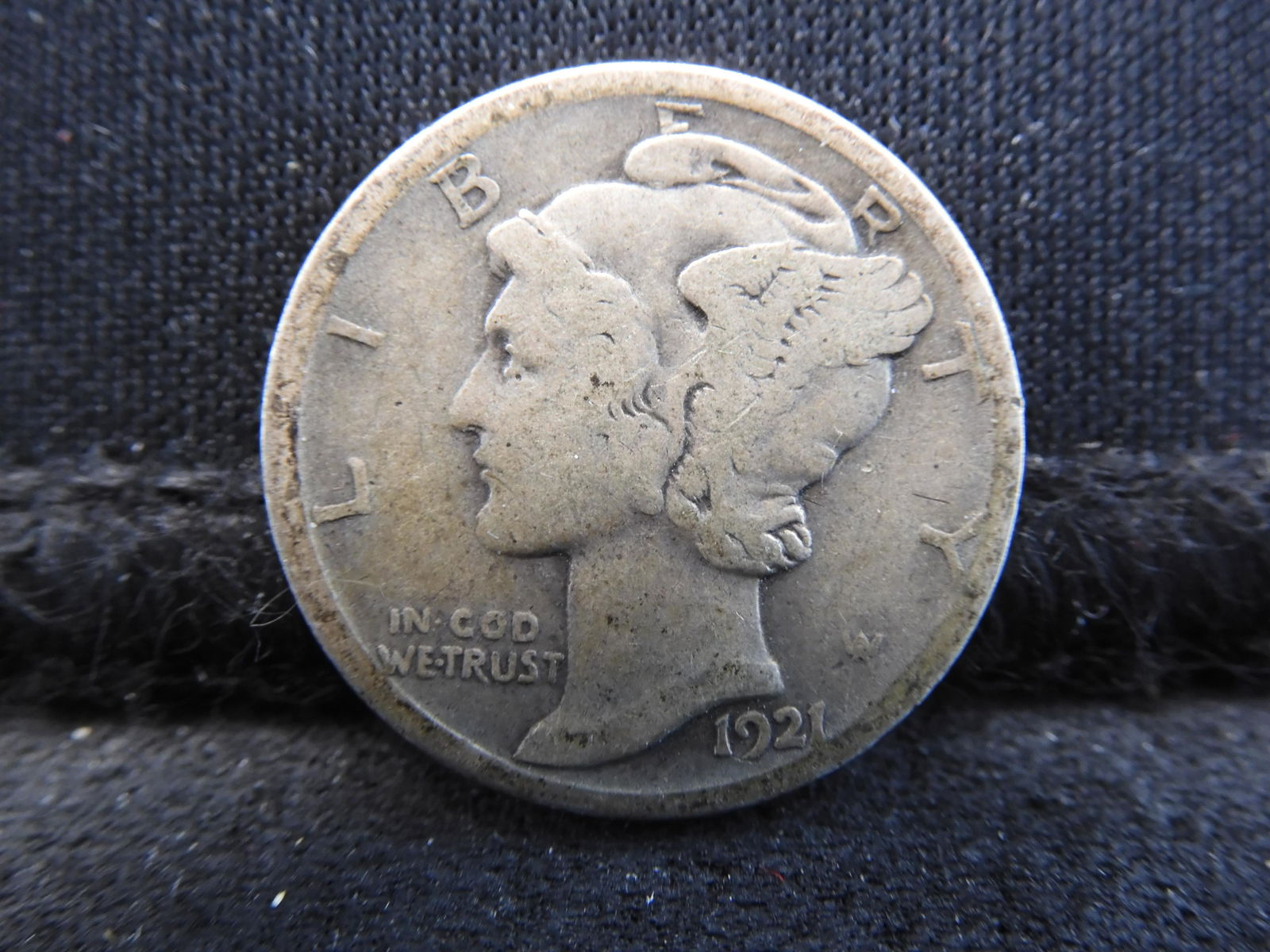 1921-D Mercury Dime - Fine+ - Key Date! (1 of 2)