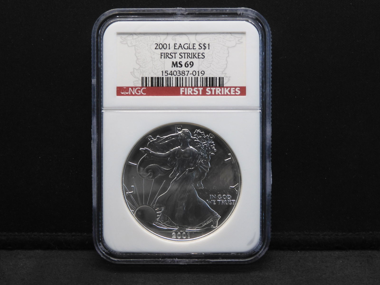 2001 NGC MS69 First Strikes American Silver Eagle - Near Perfect (1 of 4)