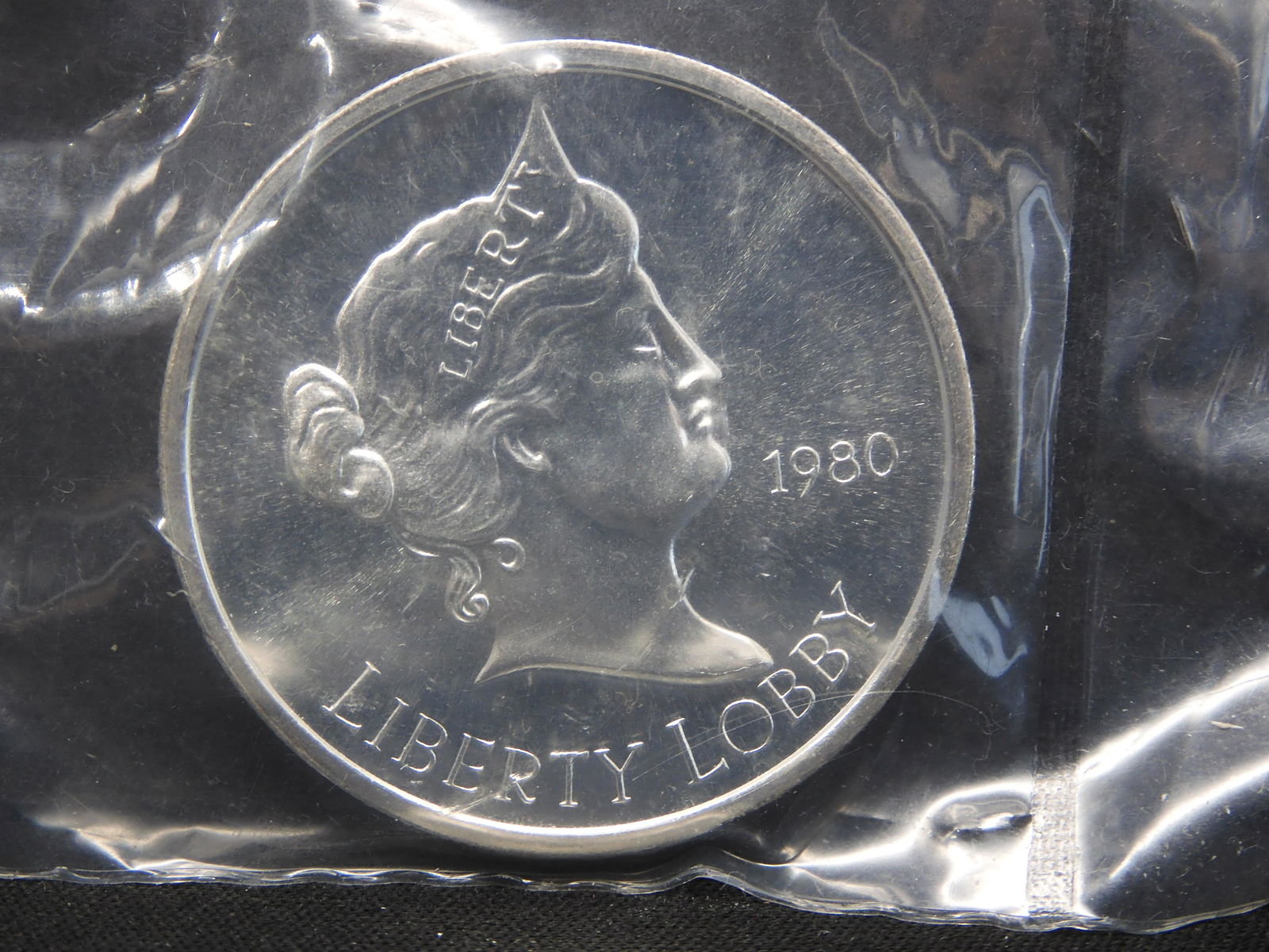 1980 Liberty Lobby Silver Round, One Ounce .999 Fine Silver (1 of 2)